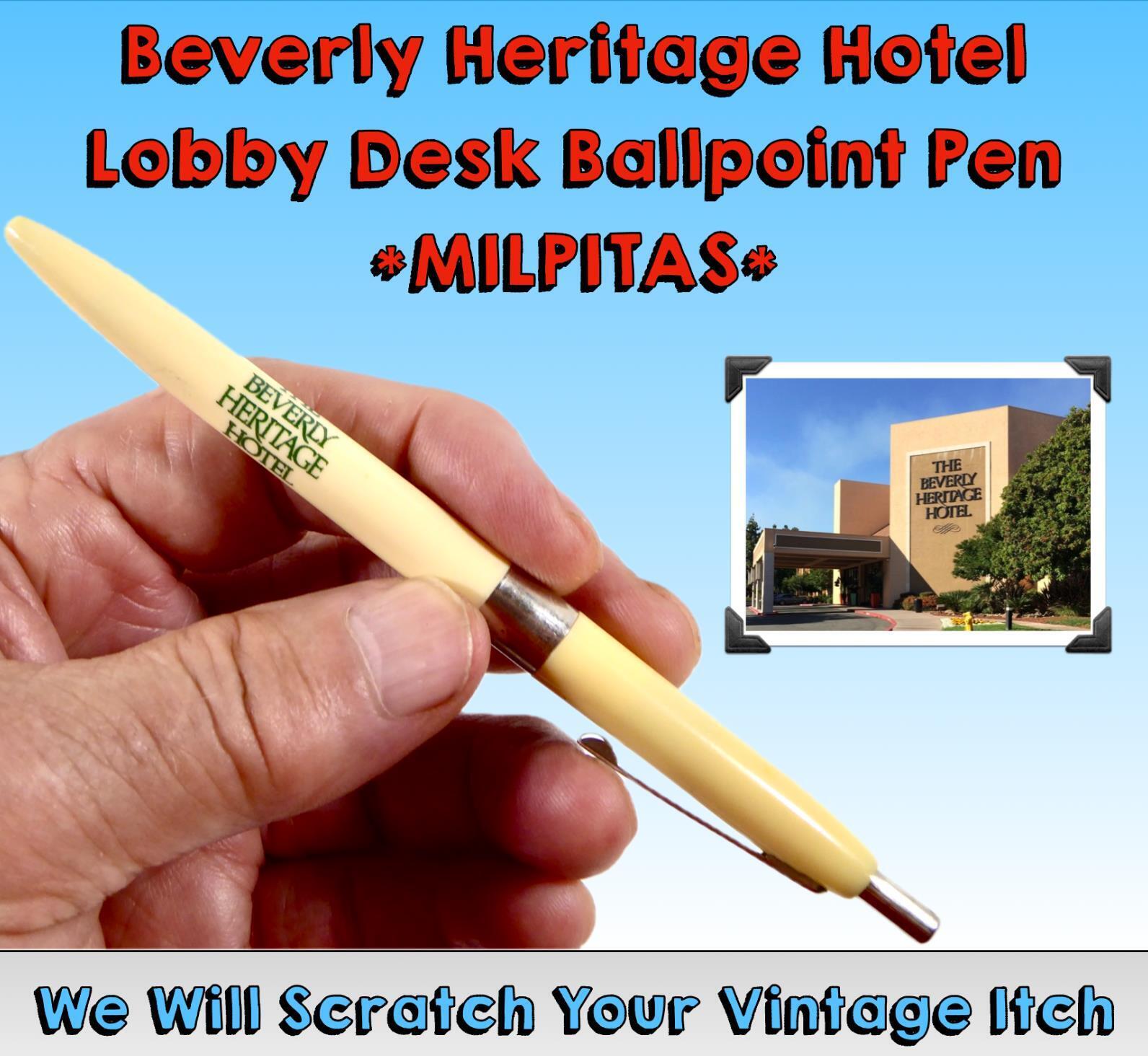 1980\'s The Beverly Heritage Hotel Lobby Desk Ballpoint Pocket Pen, Milpitas