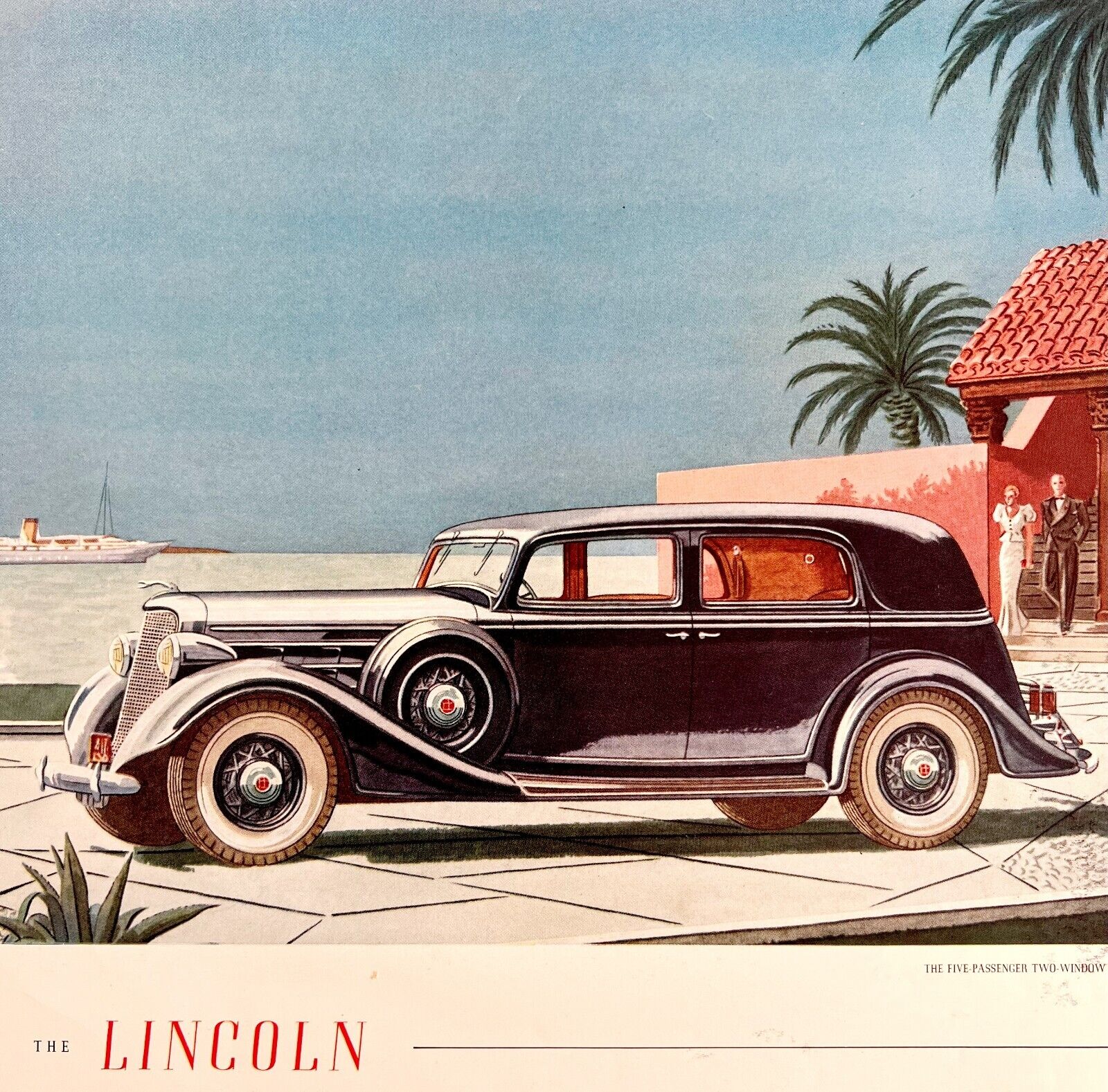 Lincoln 1920s 5 Passenger Sedan Advertisement Luxury Automobilia Lithograph HM1C