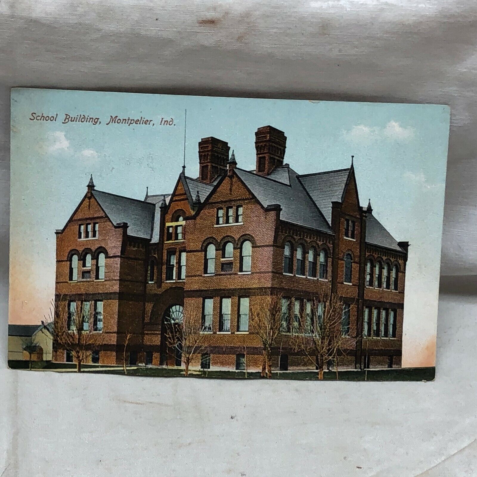 Vintage Postcard School Building Montpelier Indiana