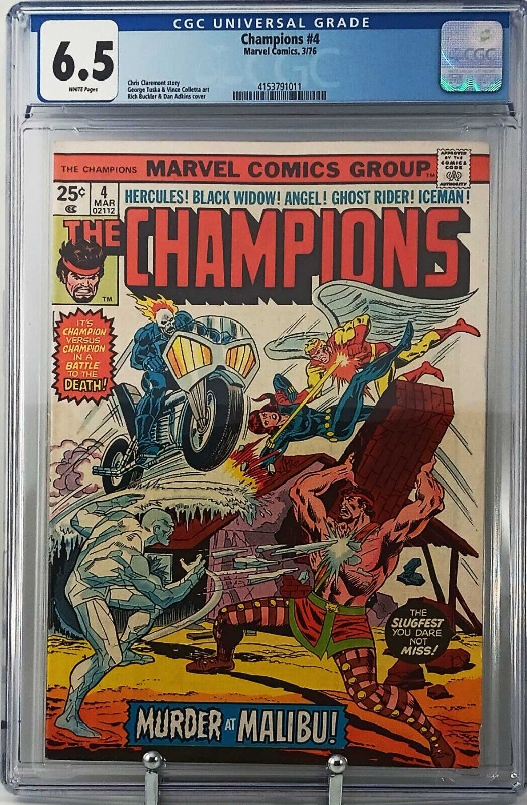 Champions #4 1976 Gradato Cgc 6.5 Marvel Comics USA