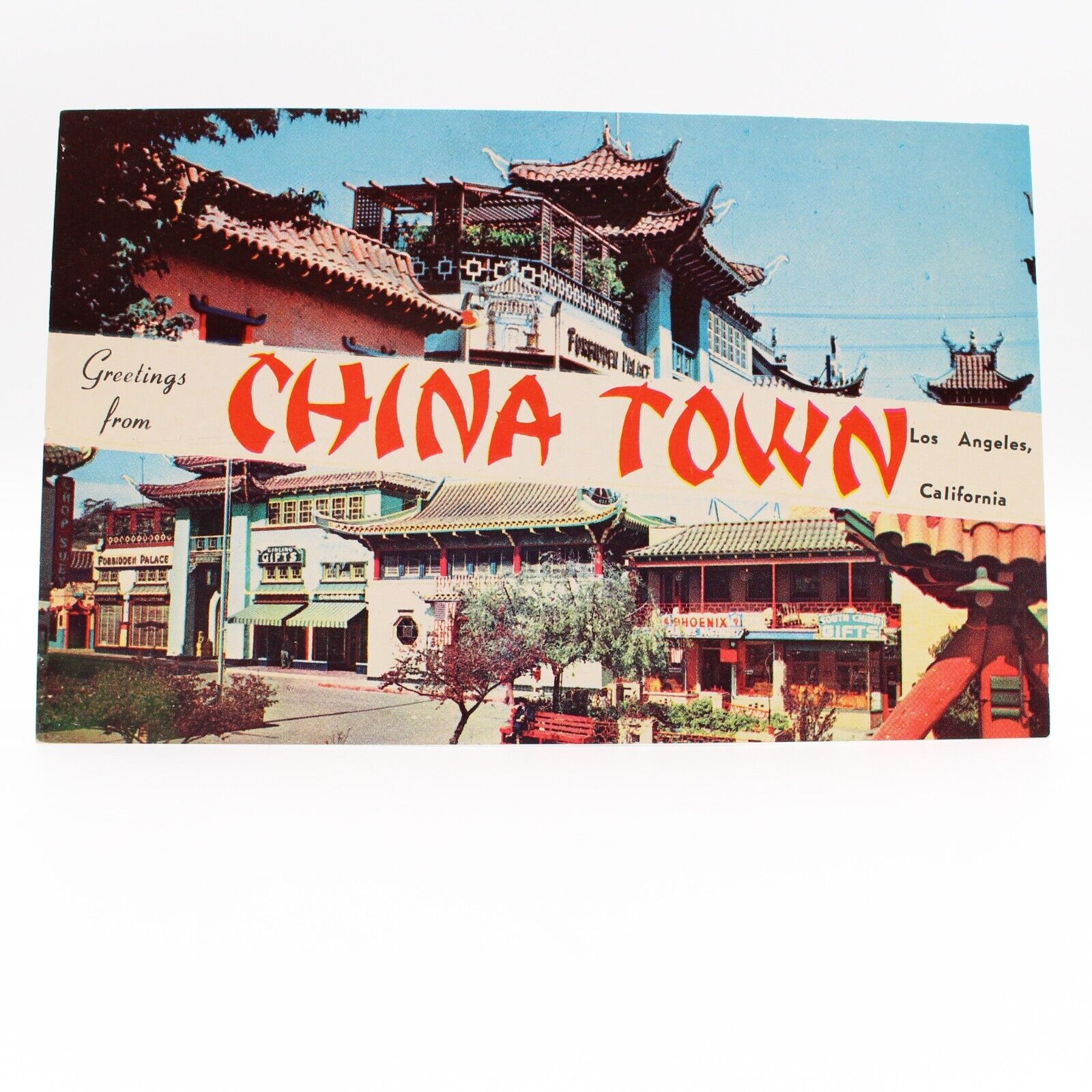 Greetings From Chinatown Los Angeles California Postcard Storefronts  Unposted