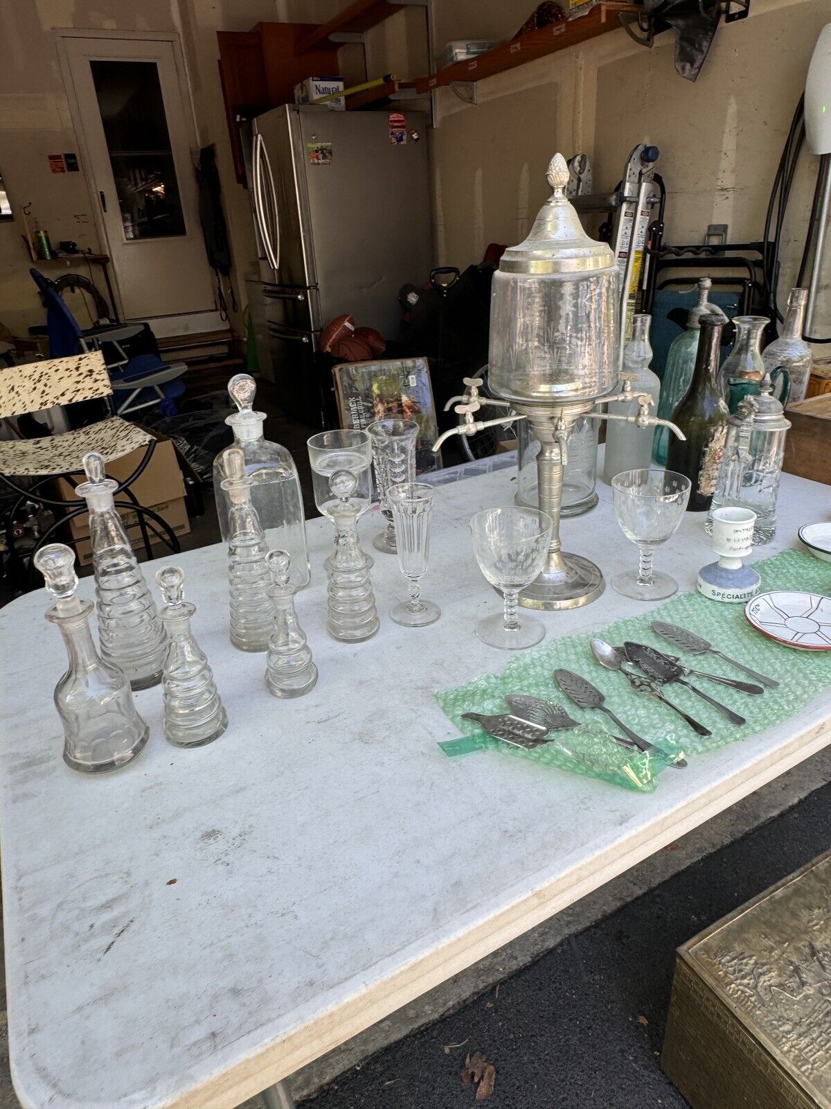 Antique ABSINTHE FOUNTAIN | Glasses | Spoons | Plates