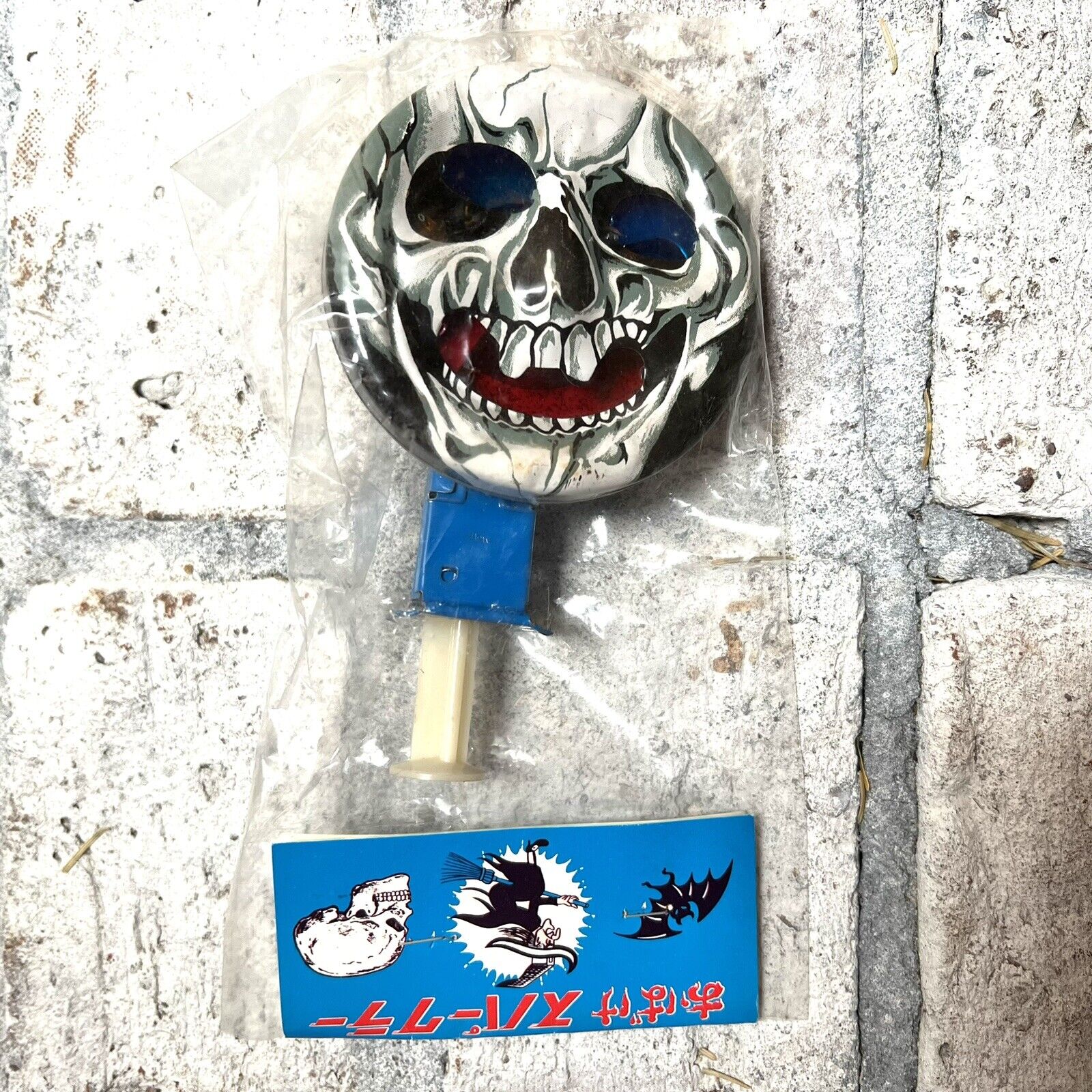 Vintage Halloween Spark Toy Skull Skeleton Litho Sparkler 60s Japan Tin NIP RARE