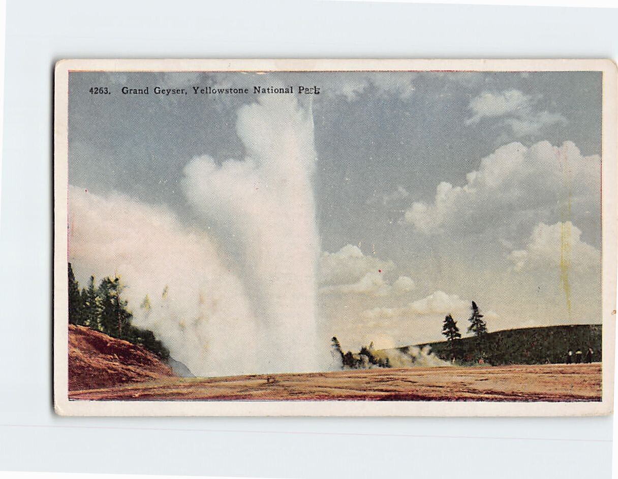 Postcard Grand Geyser Yellowstone National Park Wyoming USA North America