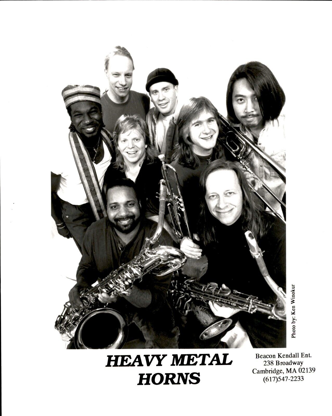 LD306 1994 Original Ken Winokur Photo HEAVY METAL HORNS Boston Band Musicians
