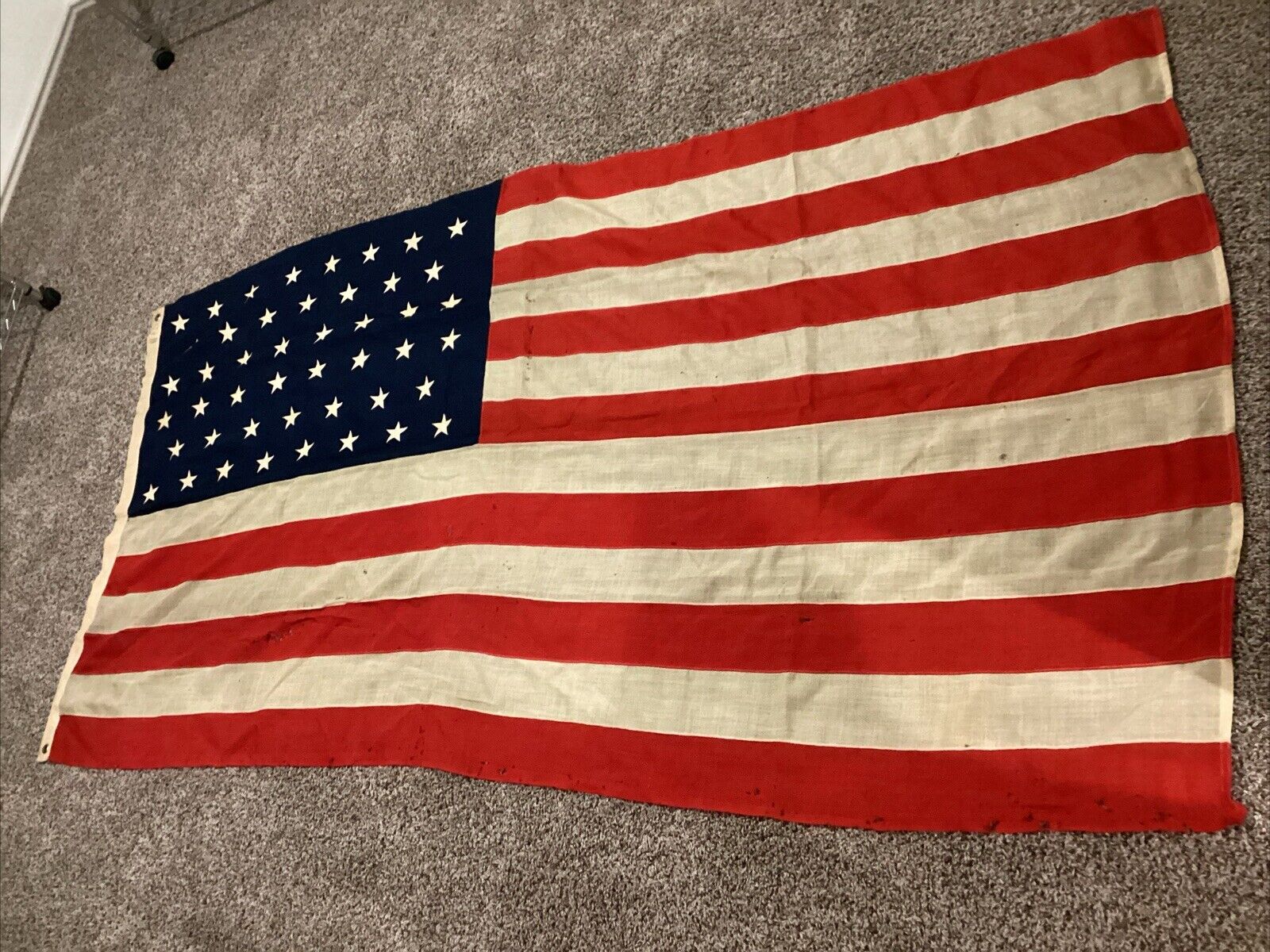 Antique RARE 46 Star American Flag 1908 - 1912 48” X 90”