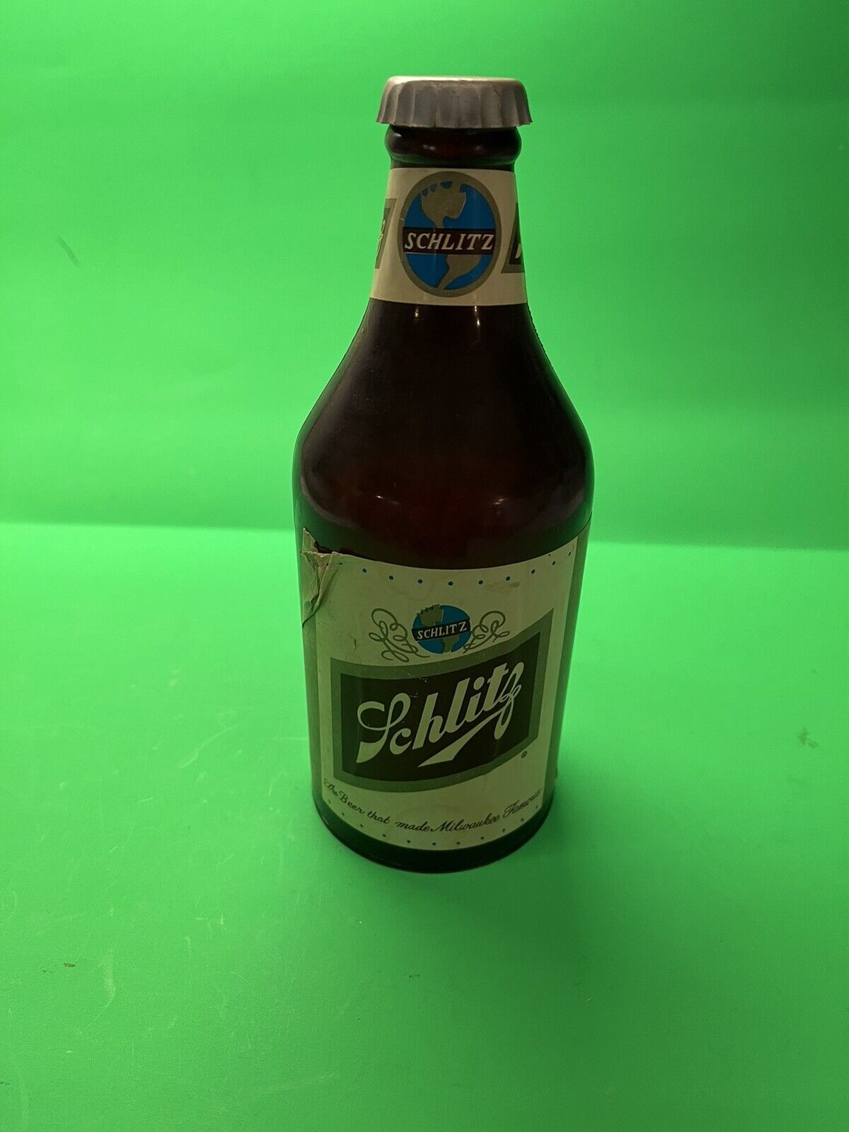 Vintage Schlitz Beer Set of 6 Coasters in Plastic Bottle Rack