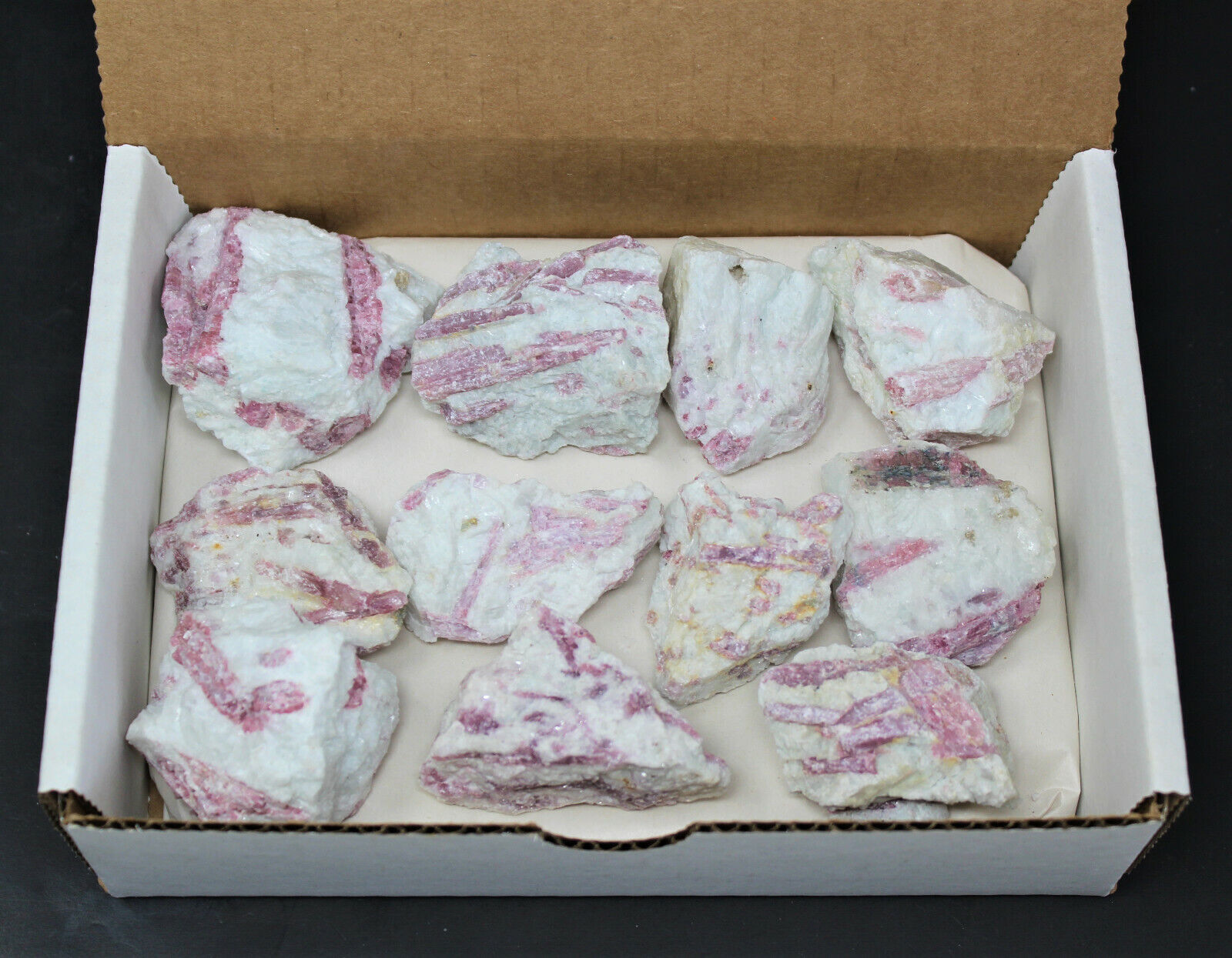Rough Pink Tourmaline Crystal, Chunky: Bulk Wholesale Box Lot 9 - 14 Pieces