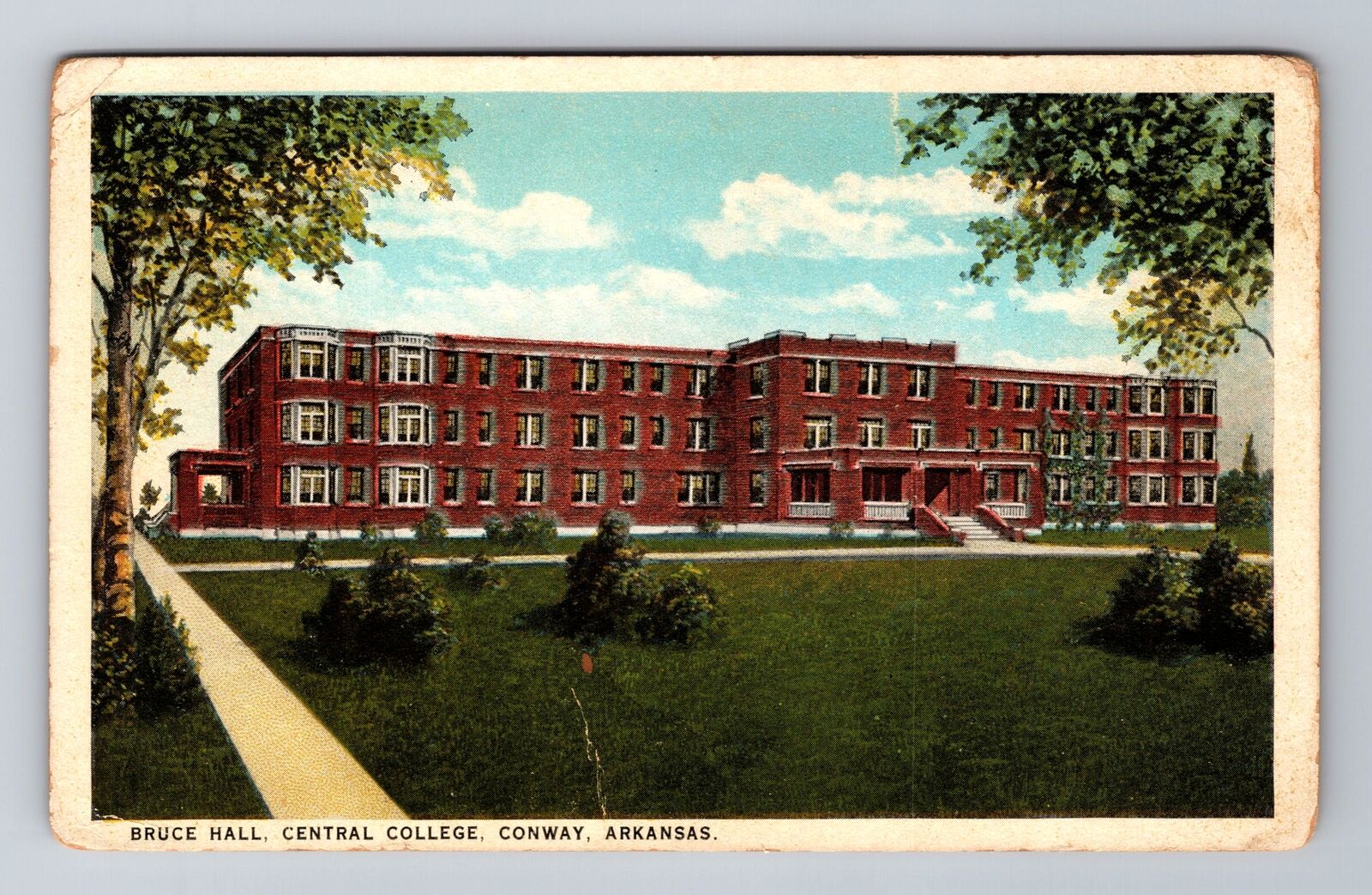 Conway AR-Arkansas, Bruce Hall, Central College, Antique, Vintage Postcard