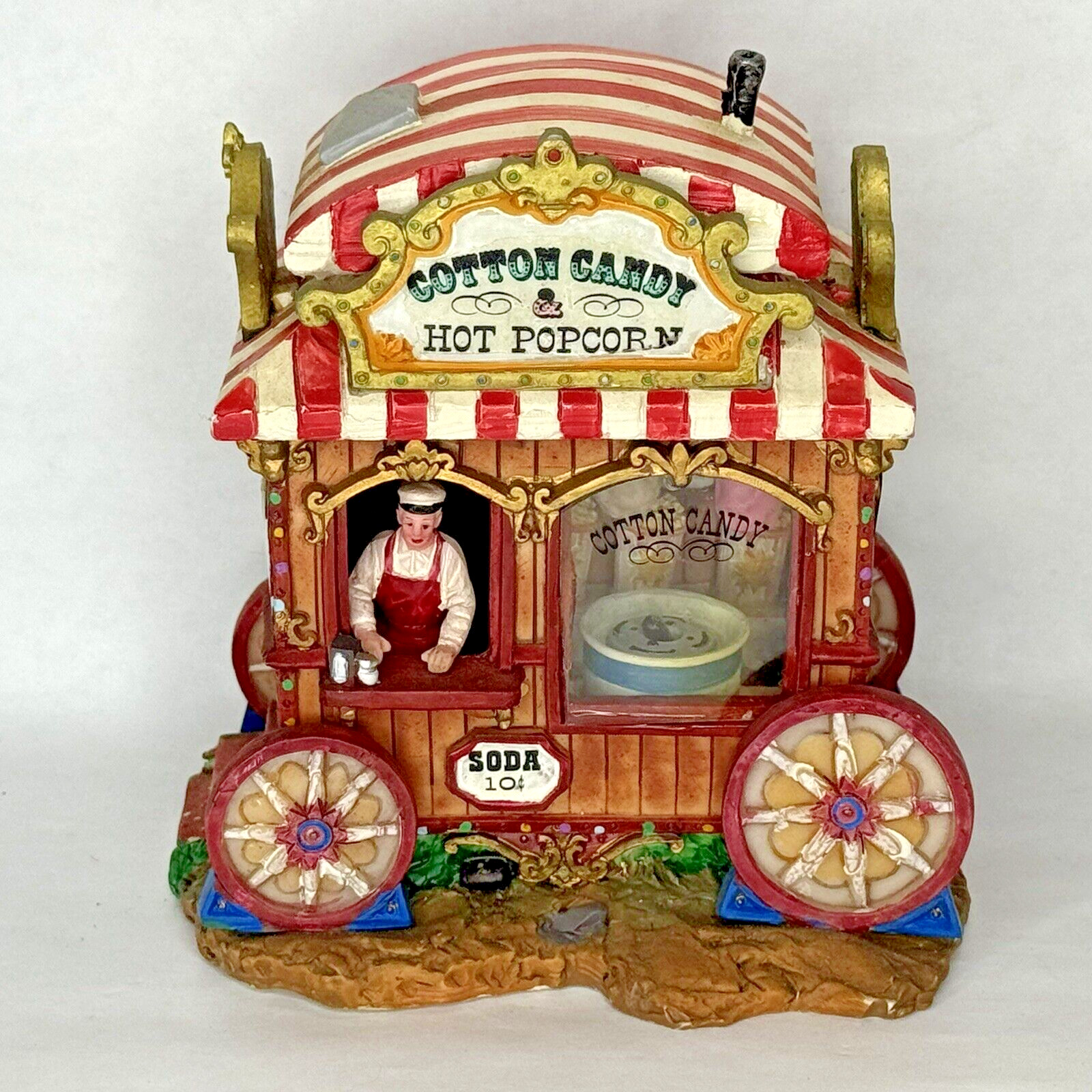 LEMAX Christmas Village Collection Cotton Candy Popcorn Stand Holiday