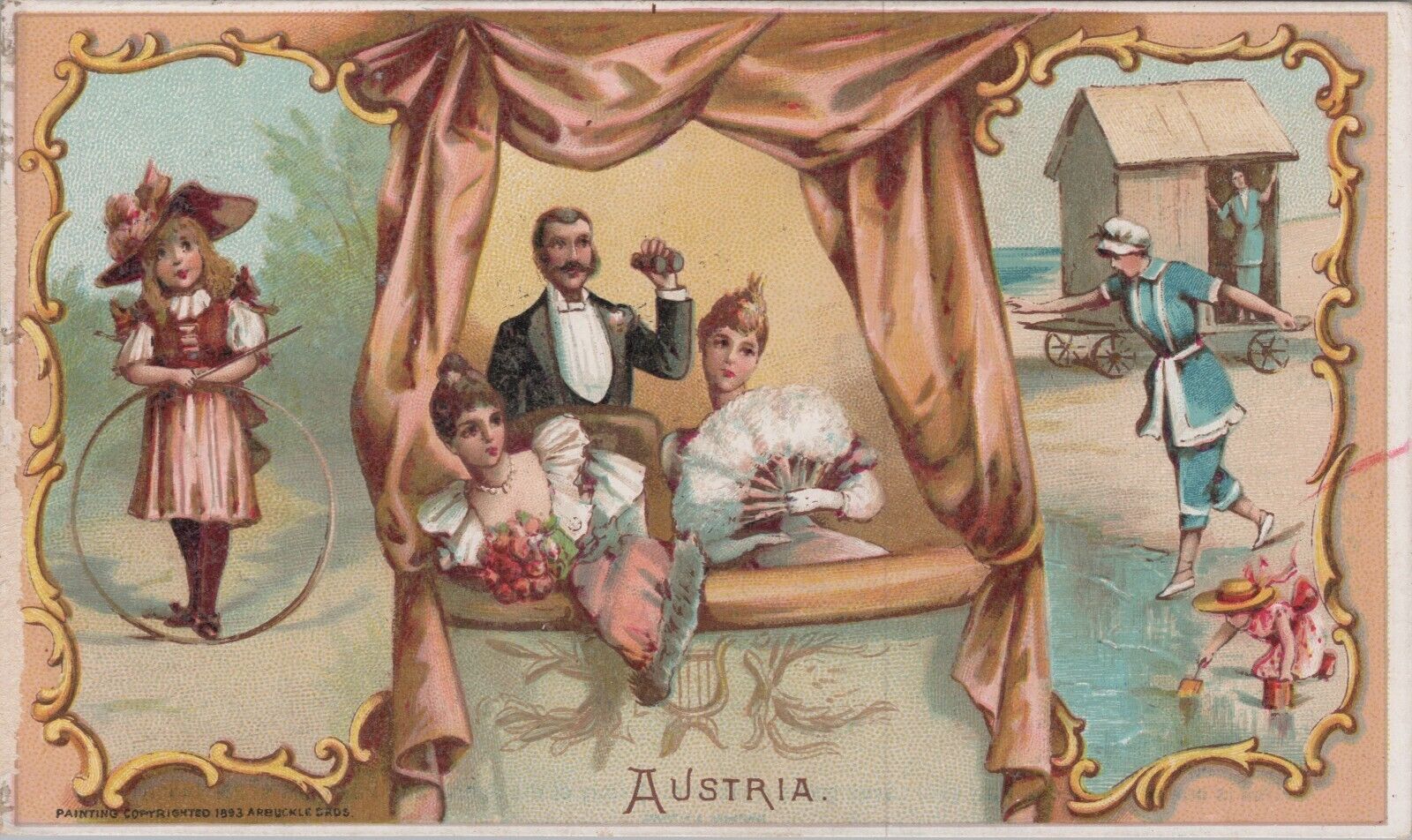 Arbuckle Coffee Antique Victorian Trade Card c1890s~#21 Austria 6838ad