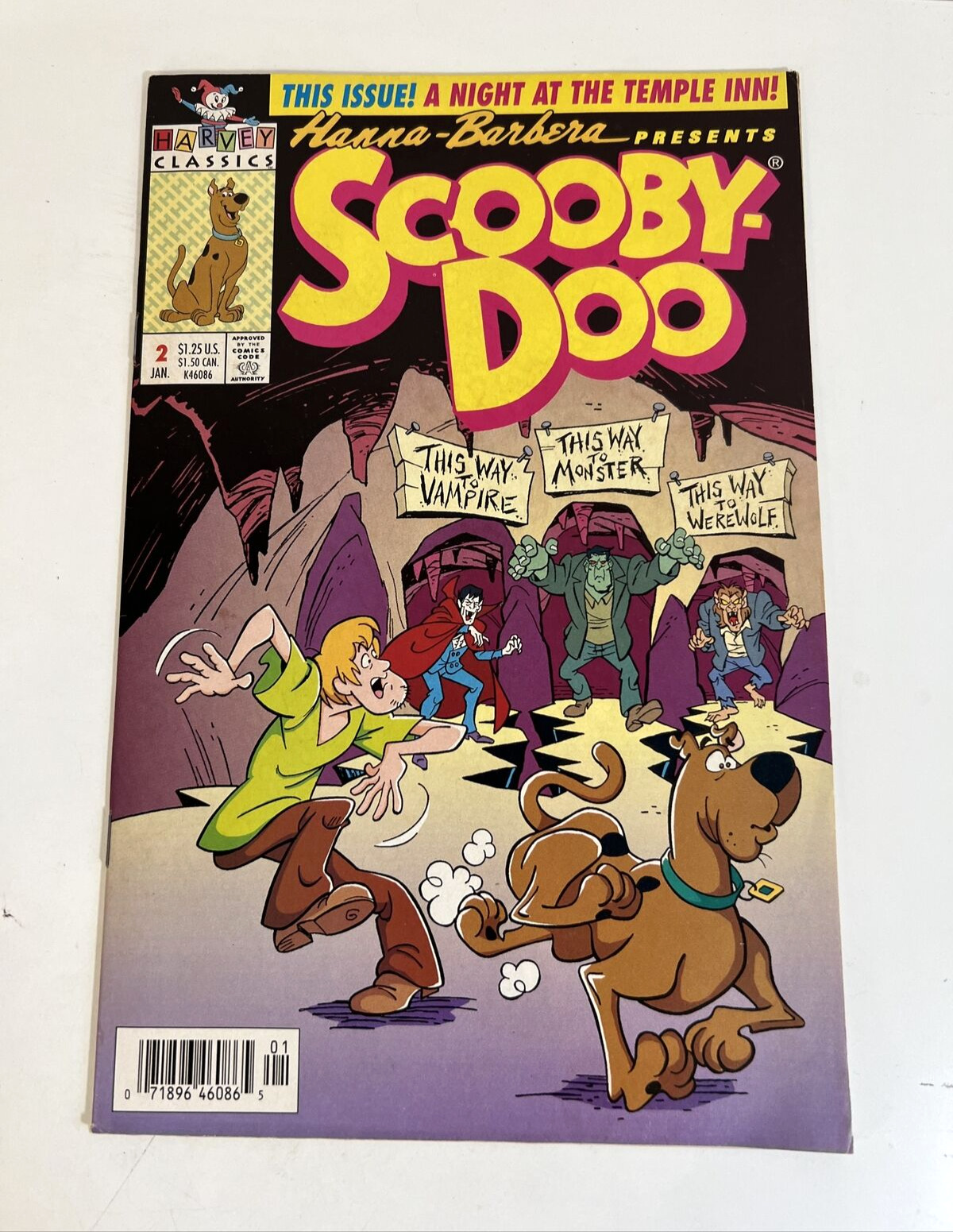 Scooby-Doo #2 (Harvey Comics 1993) Hanna Barbera A Night At The Temple Inn