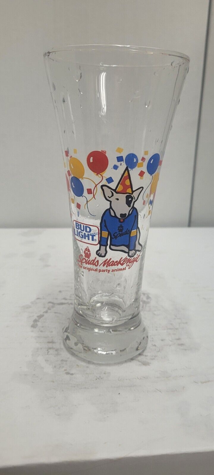 Vintage 1987 Anheiser Busch Bud Light Spuds Mackenzie Beer Glass