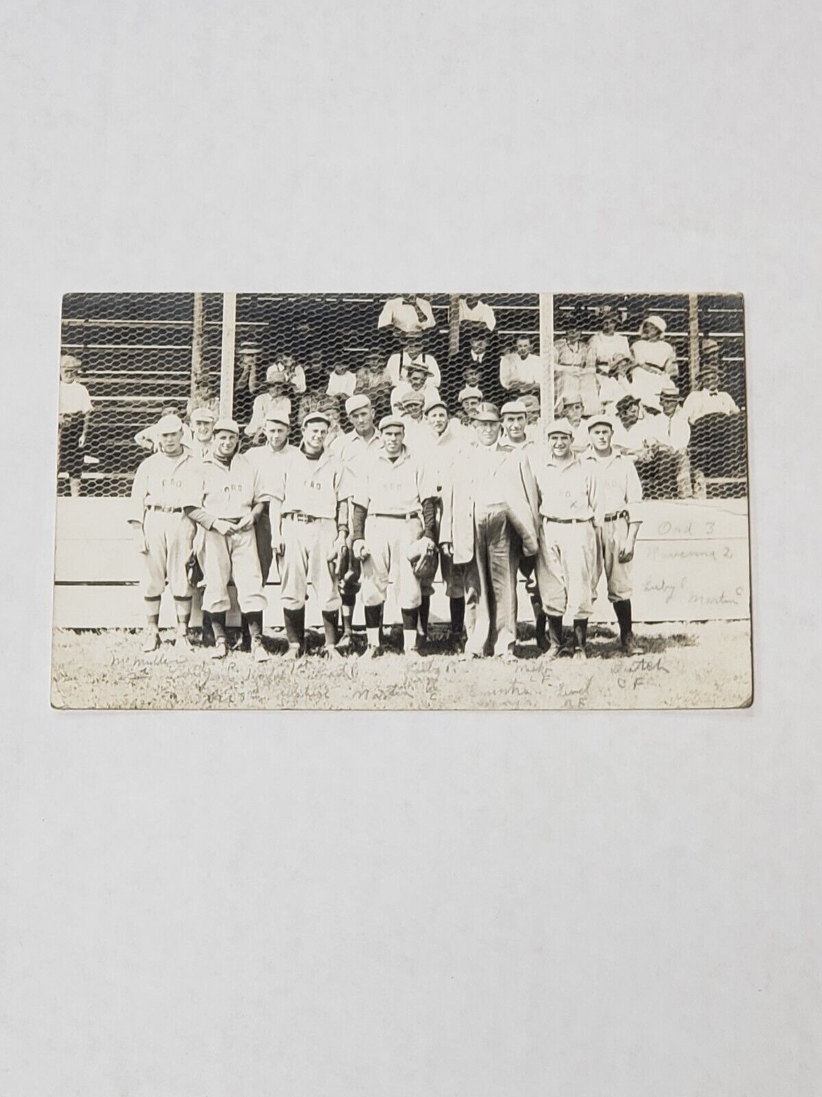 RPPC Baseball Team - 1912- Ord Nebraska - Nice - 5.5 X 3.5 - Team Picture 