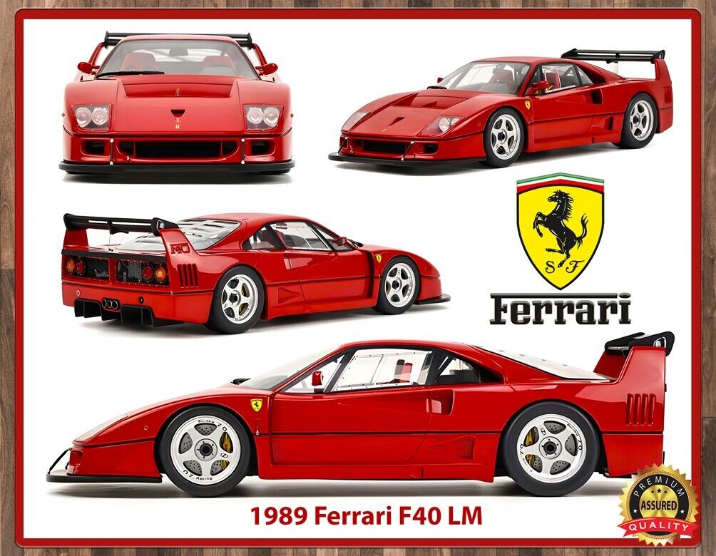 1989 Ferrari F40 LM - Metal Sign 11 x 14