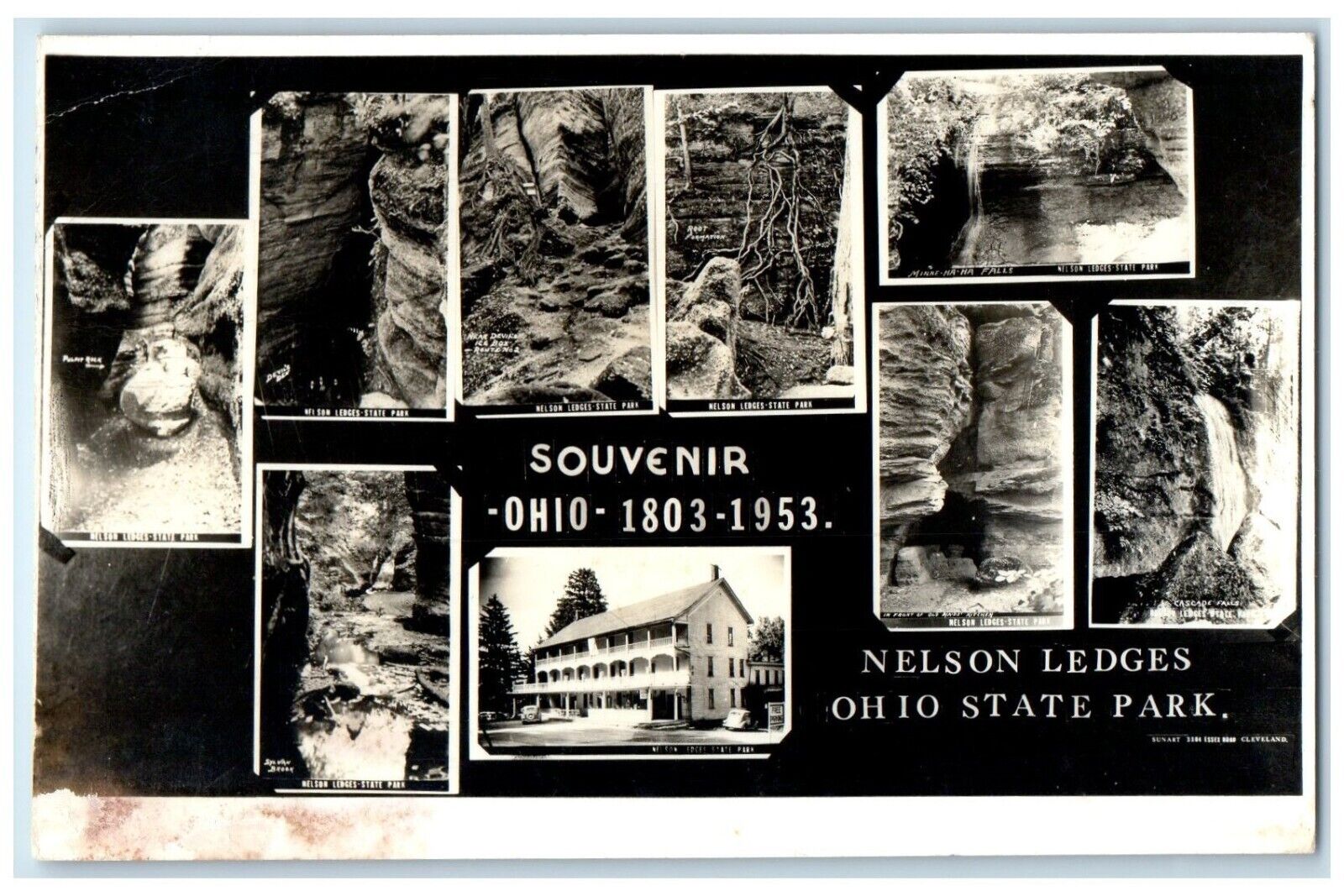 1953 Nelson Ledges Ohio State Park Painesville OH Multiview RPPC Photo Postcard