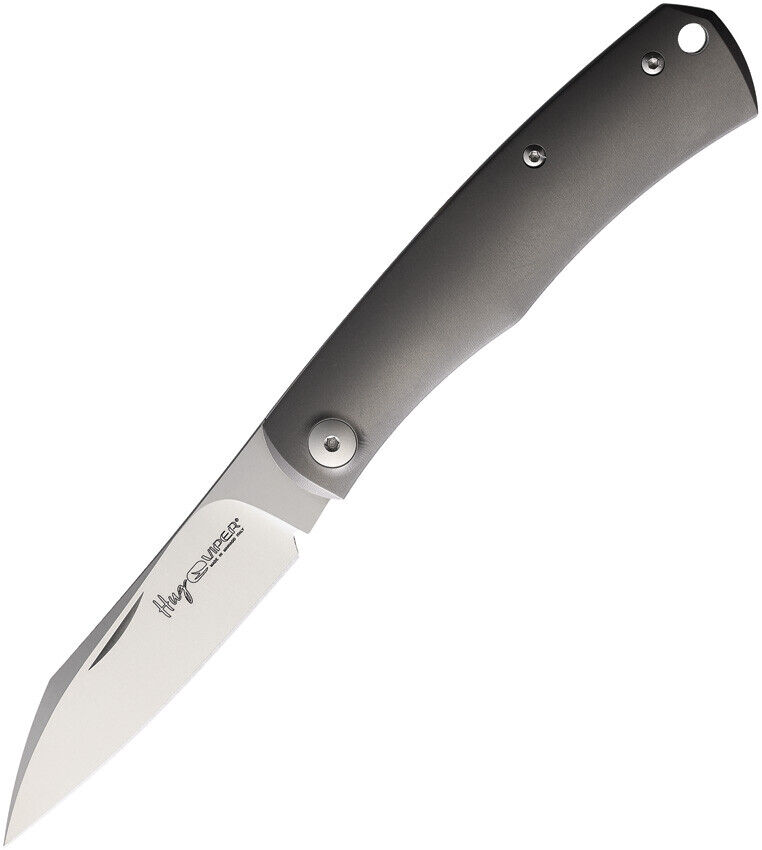 Viper Hug Slip Joint Gray Titanium Folding Bohler M390 Pocket Knife 5990TI