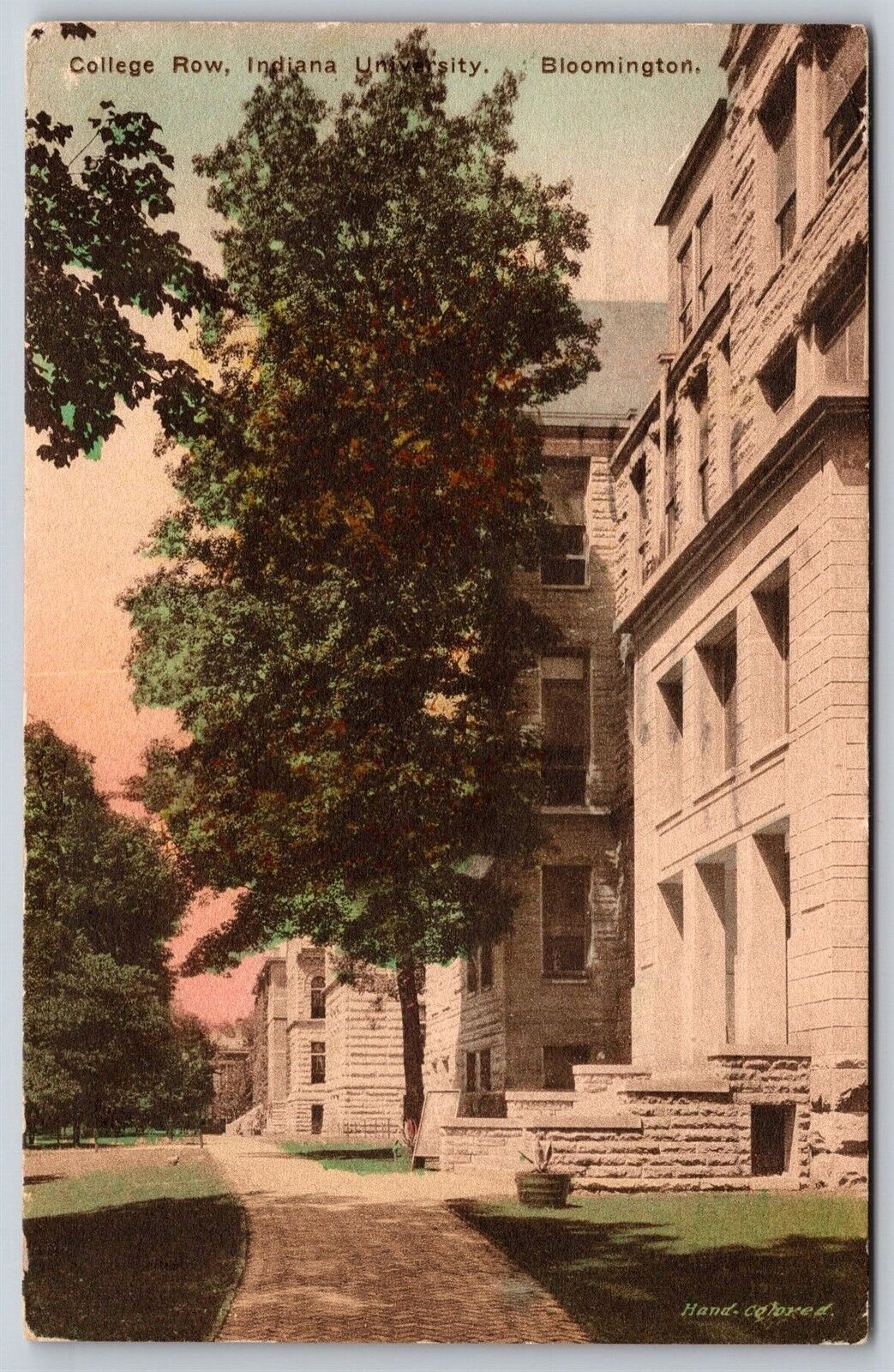 Postcard College Row, Indiana University, Bloomington HC 1942 B178