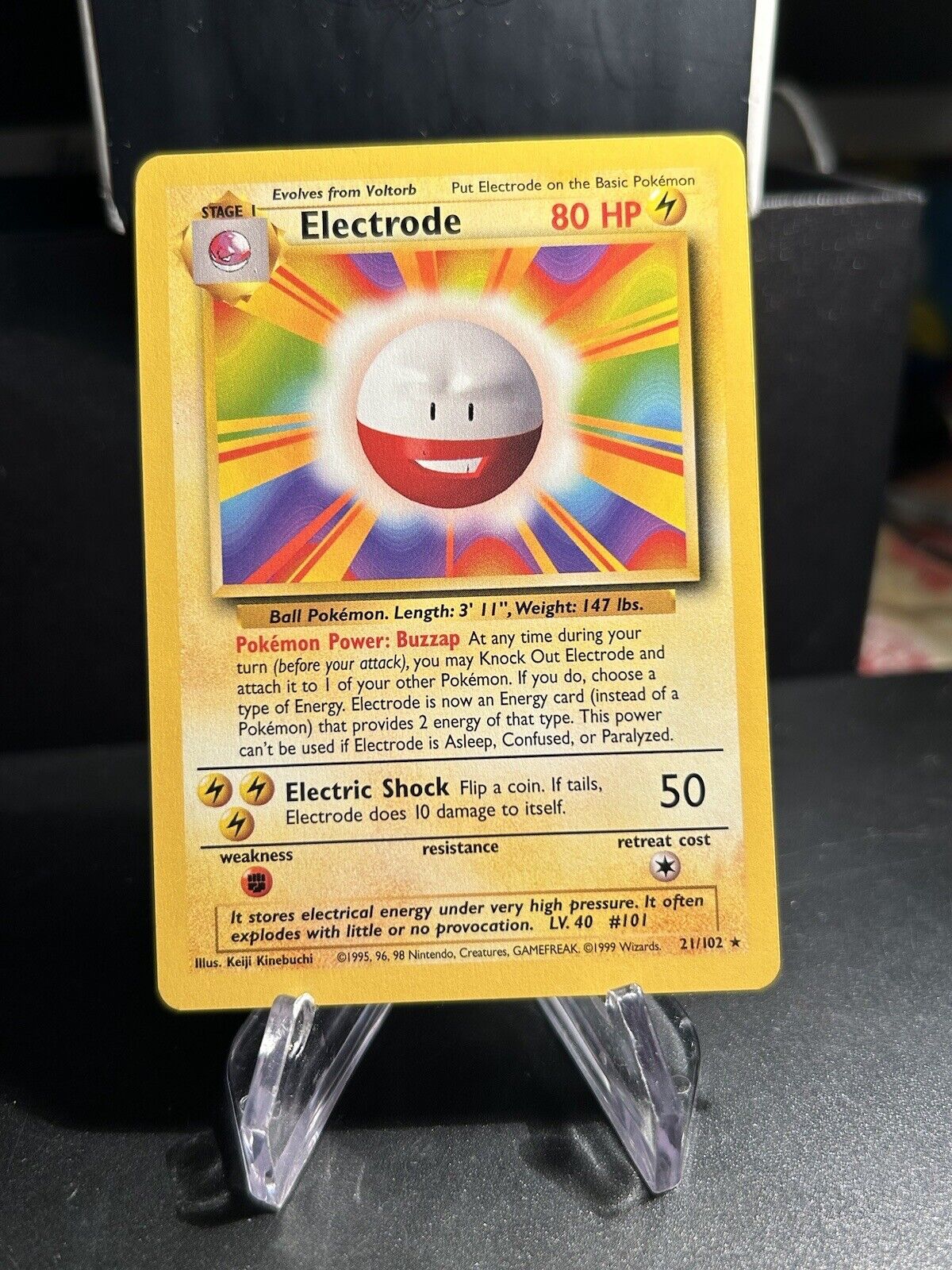 Pokemon Card Electrode 21/102 Old Near Mint Eng Base Set