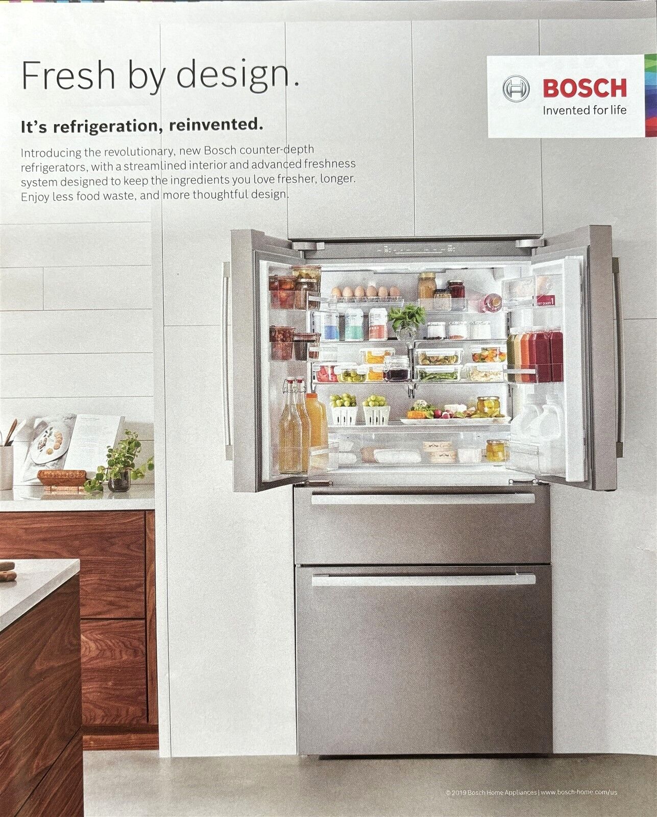 2019 BOSCH Refrigerator. Reinvented. Fresh by Design Original PRINT AD