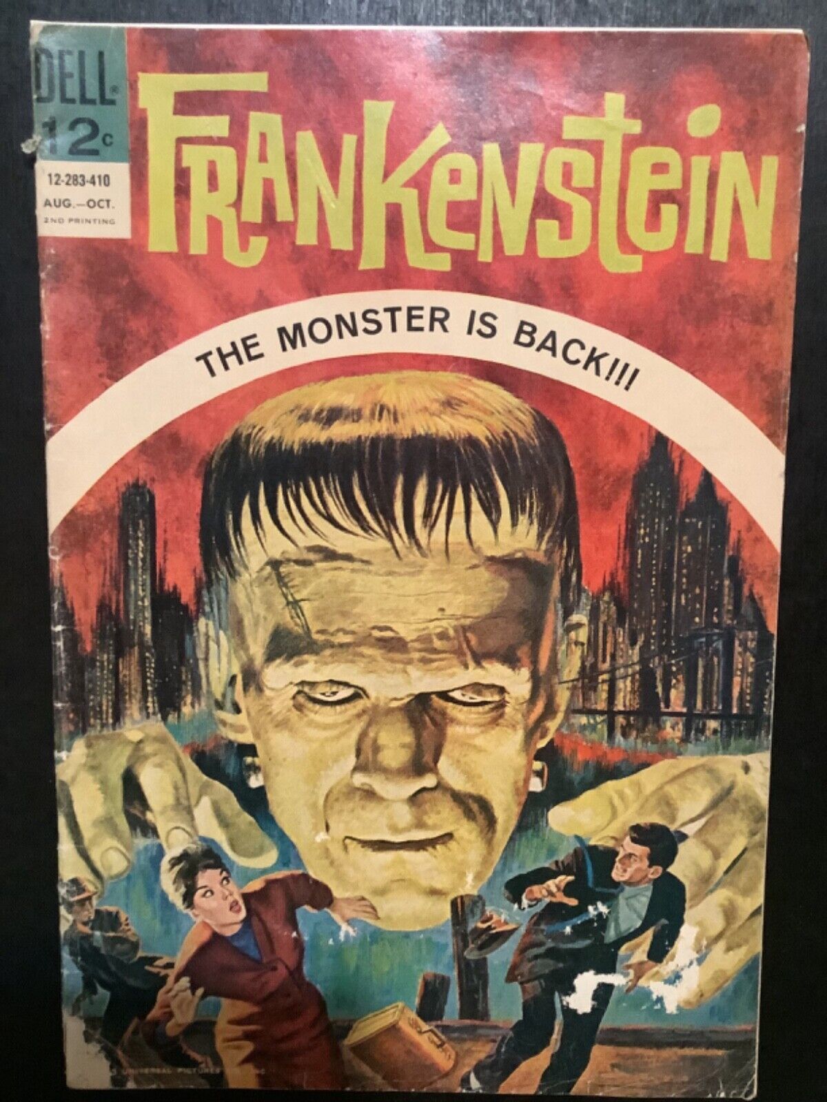 FRANKENSTEIN #1 The Monster Is Back DELL Comic 2nd PRINTING 1964 Silver Age