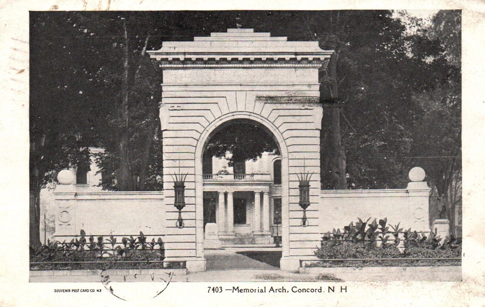Concord, New Hampshire, NH, Memorial Arch, 1906 Vintage Postcard a9578