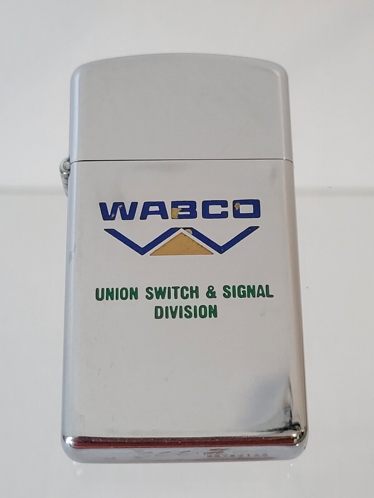 Vintage 1975 Zippo Lighter slim WABCO Union Switch & Signal Division Estate Rare