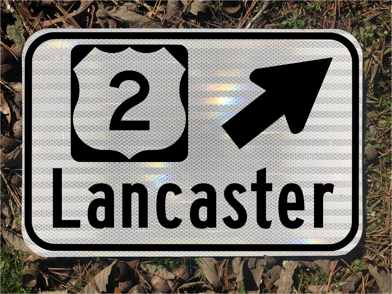 LANCASTER NEW HAMPSHIRE US Highway 2 road sign 12\