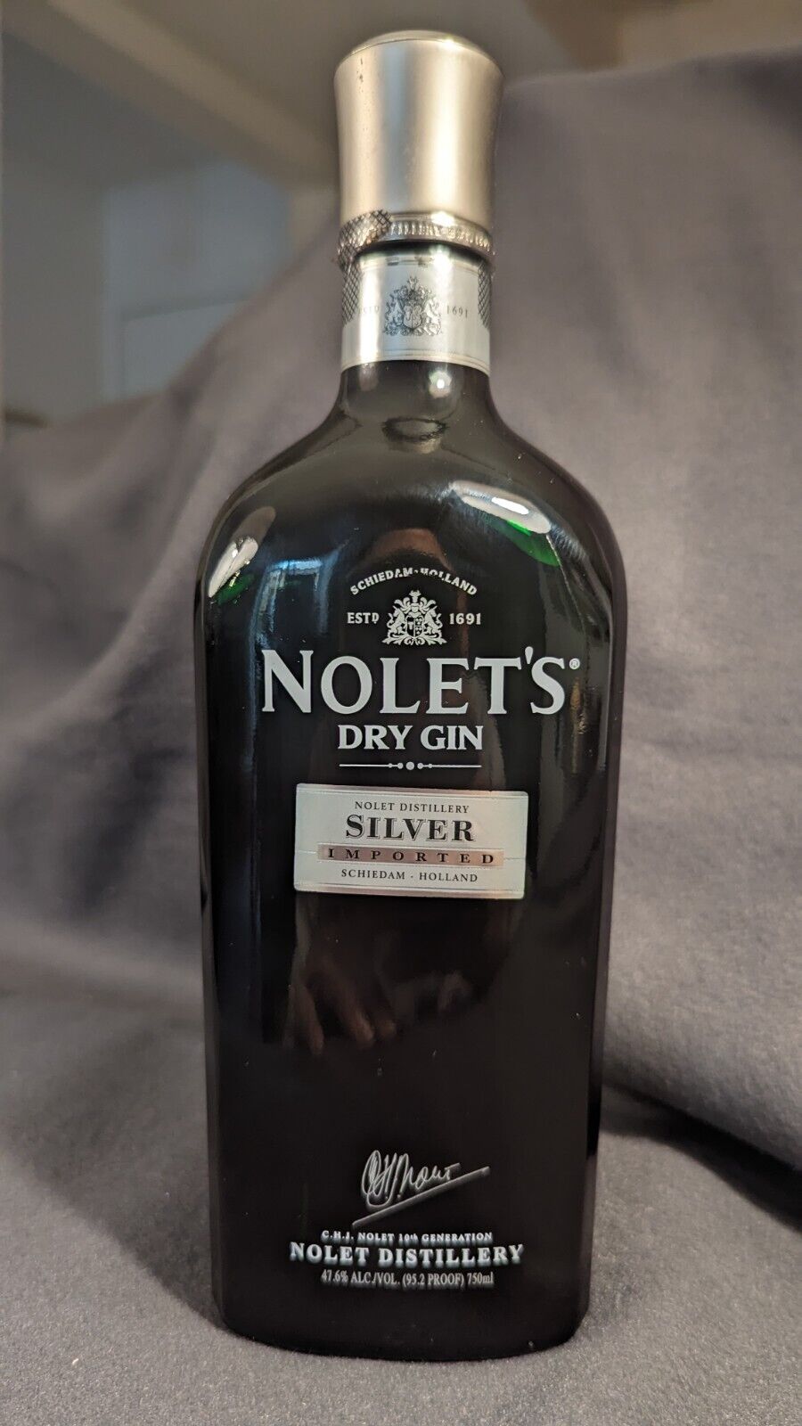 Nolet’s Gin Dry Silver,  Empty Liquor Bottles, 750ml Each, Original Stoppers