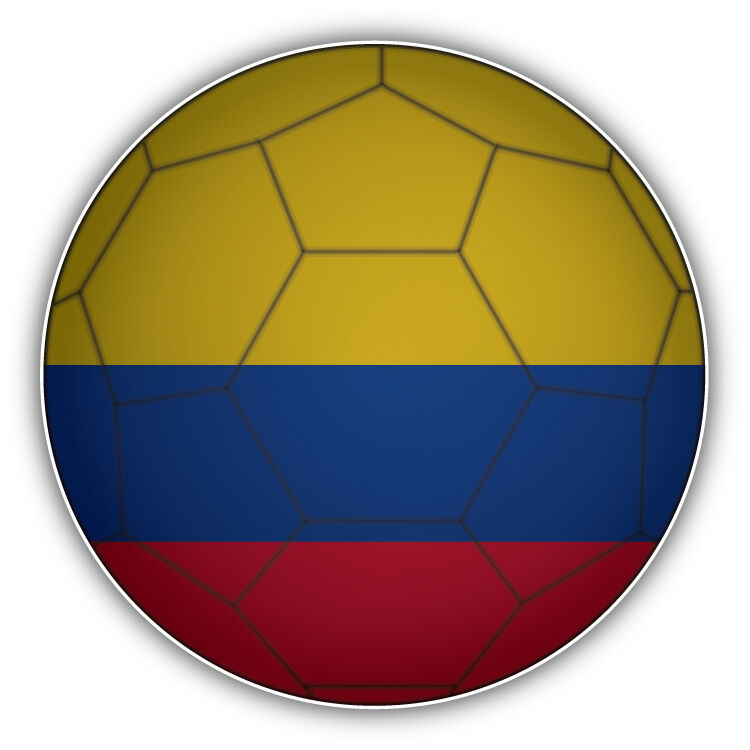 Colombia Flag Soccer Ball Car Bumper Sticker Decal 5\'\' x 5\'\'