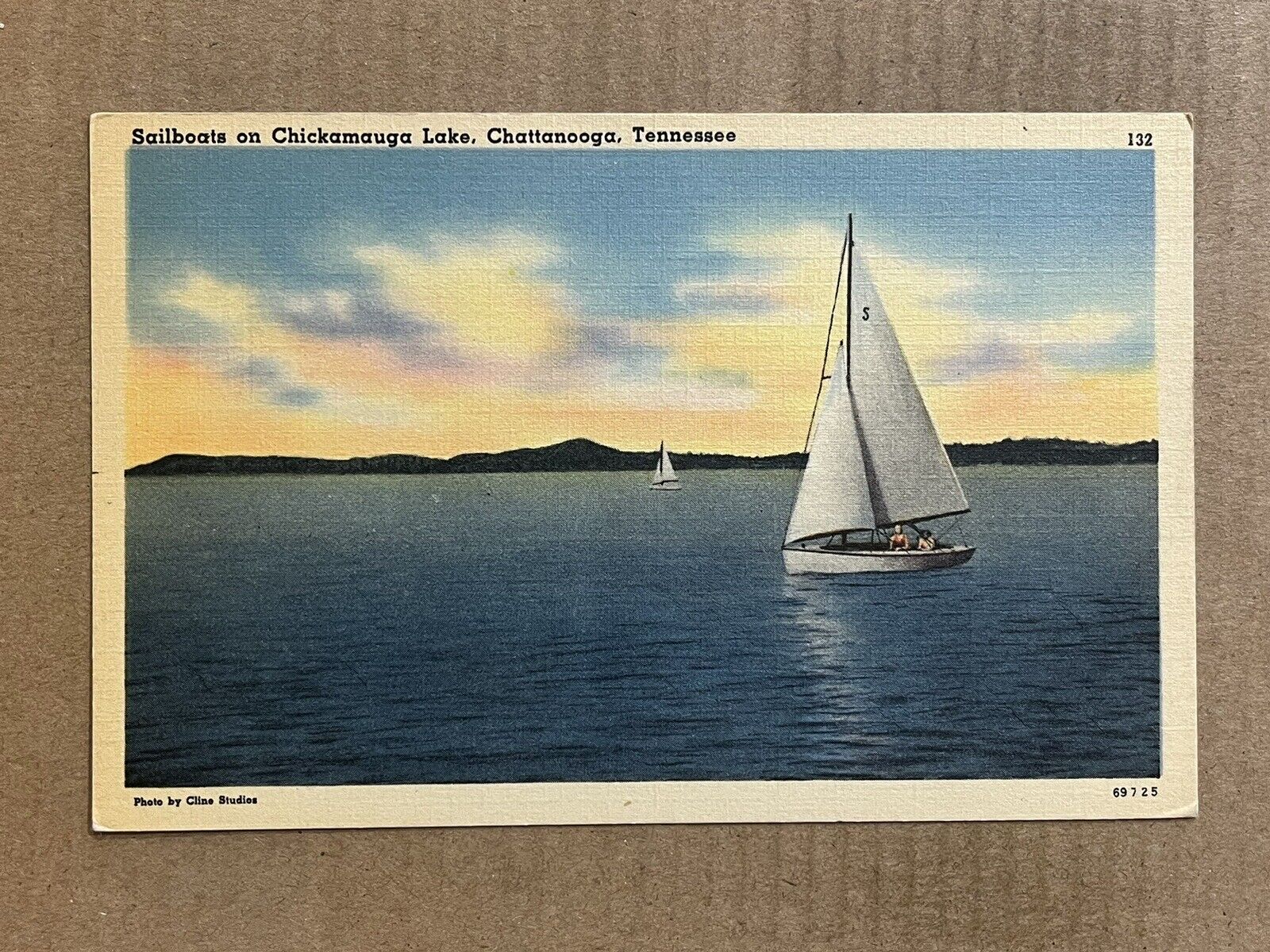Postcard Chattanooga TN Tennessee Chickamauga Lake Sailboats Boating Vintage PC