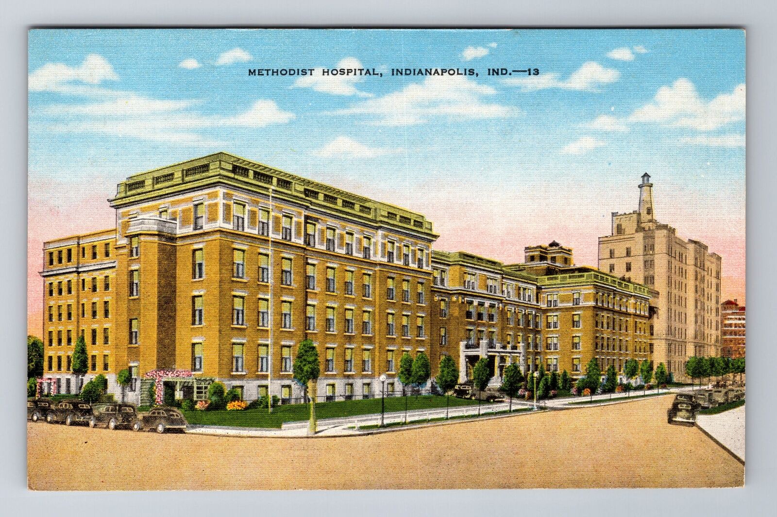 Indianapolis IN-Indiana, Methodist Hospital, Antique Vintage Souvenir Postcard