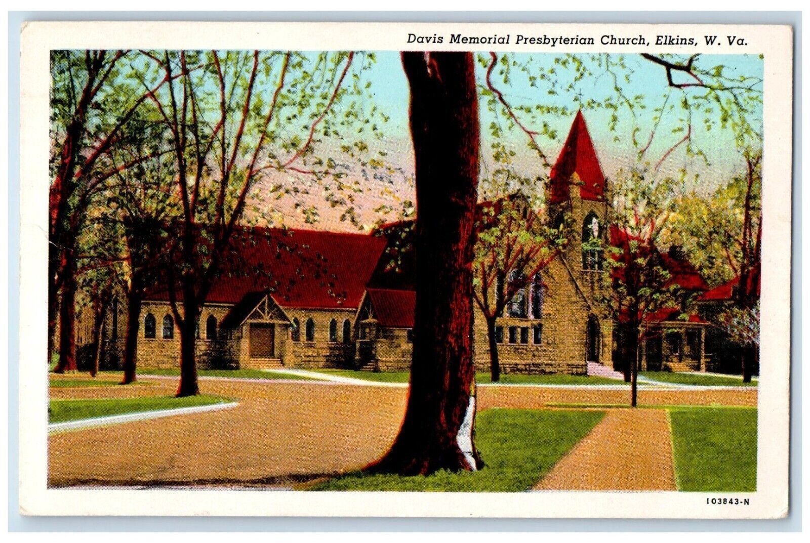 1959 Davies Memorial Presbyterian Church Elkins West Virginia WV Posted Postcard