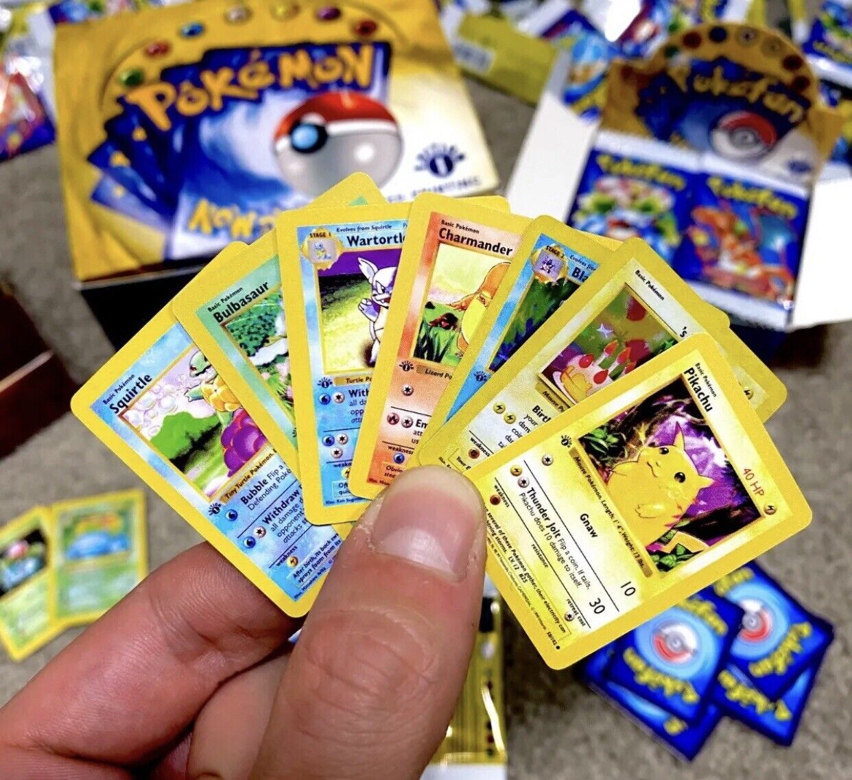 Pokemon - Mini Cards 1st Edition Base Set Booster Packs - Mini Novelty Gift Set