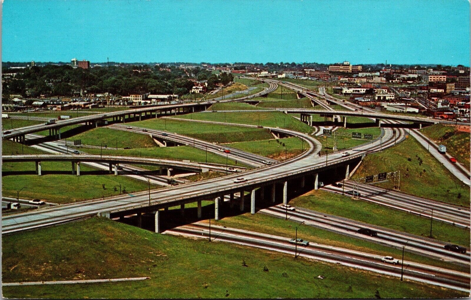 Giant I-20, I-75, I-85 Interchange, Atlanta, Georgia,  Aerial View Postcard KA15