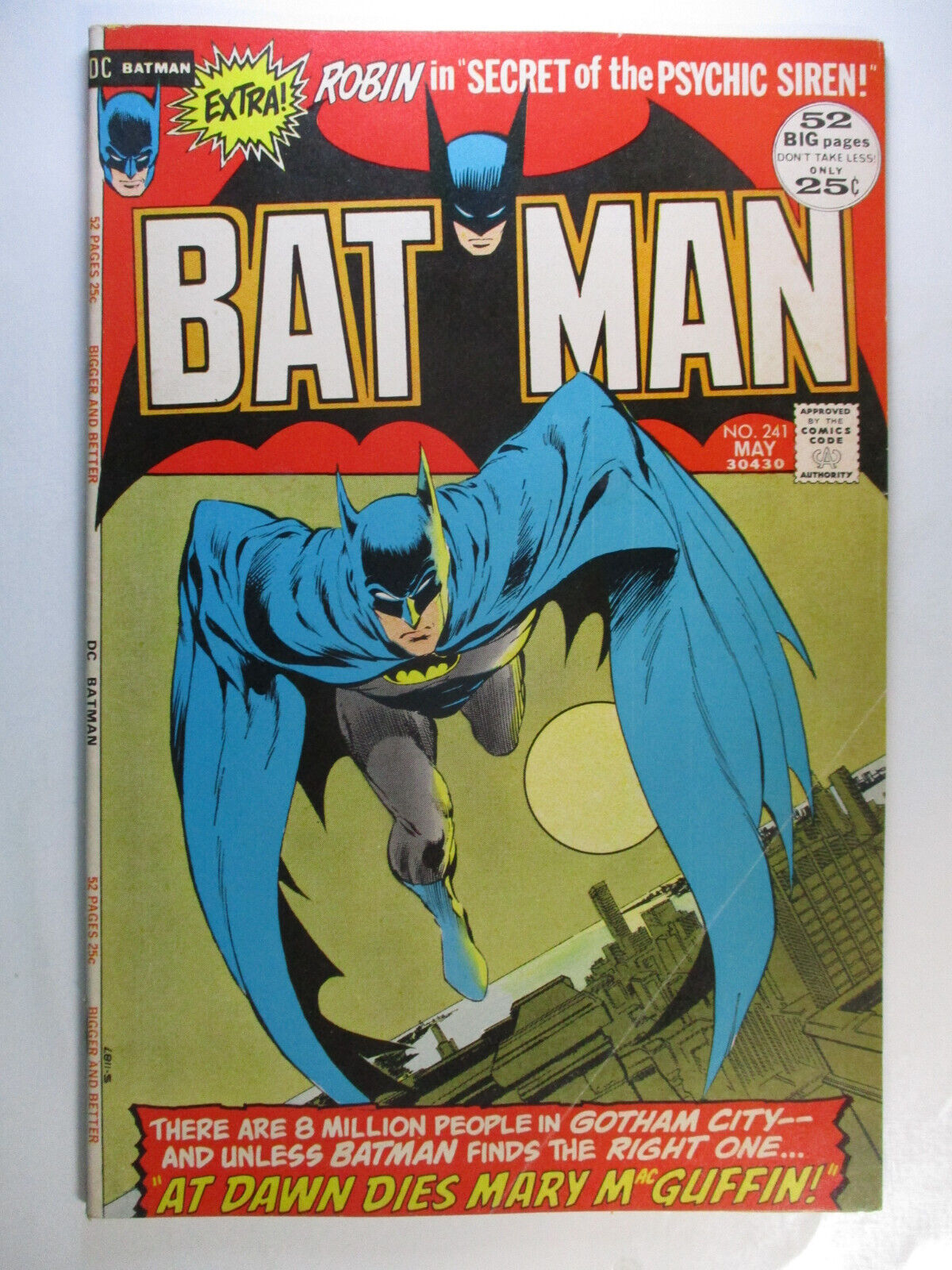 Batman #241, Neal Adams/Wrightson, Robin, Fine, 6.0, OW Pages