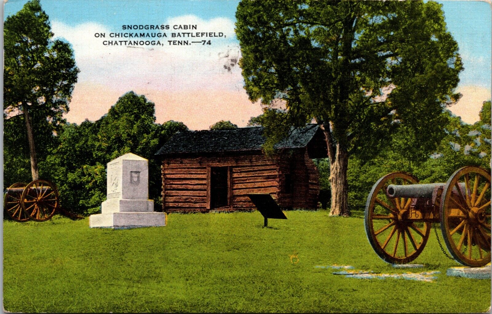 Snodgrass Cabin On Chickamauga Battlefield Chattanooga TN Vintage Postcard L1