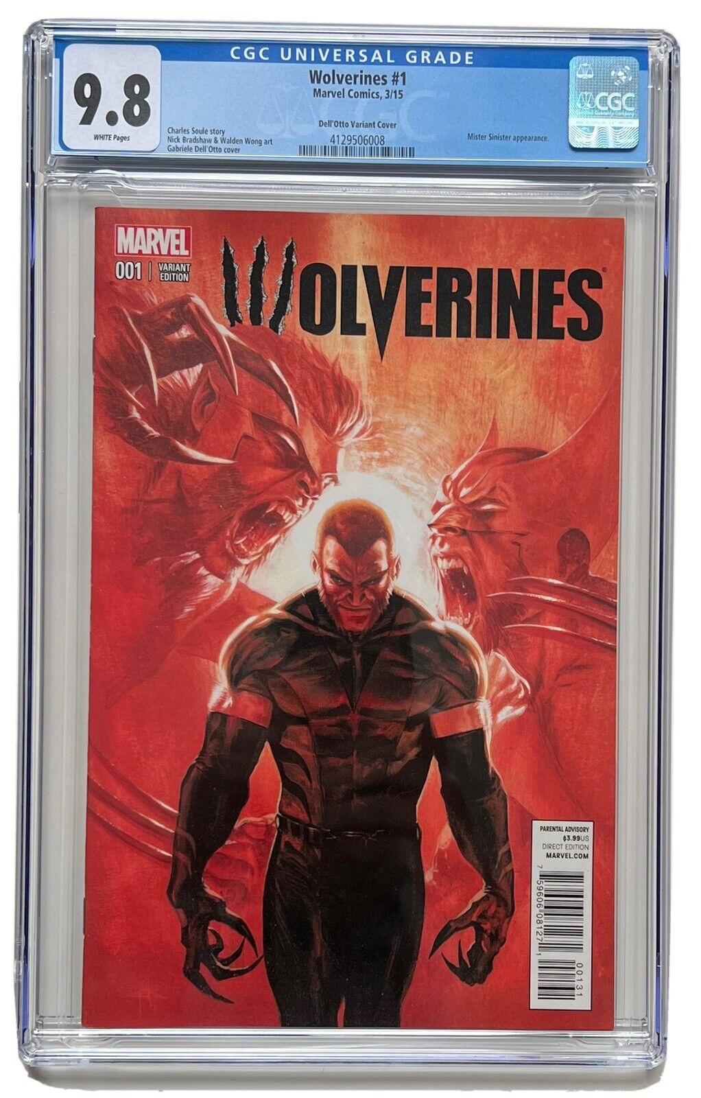 Wolverines 1 Gabrielle Dell\'Otto Variant CGC 9.8 X-23 Sabretooth 2015 Marvel