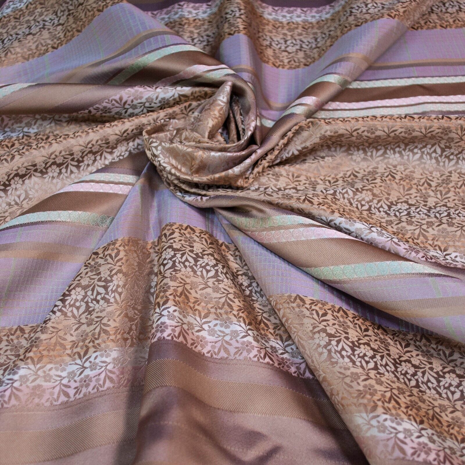 Italian top designer silk jacquard fabric Floral Geometric Made in Italy PrcXYd