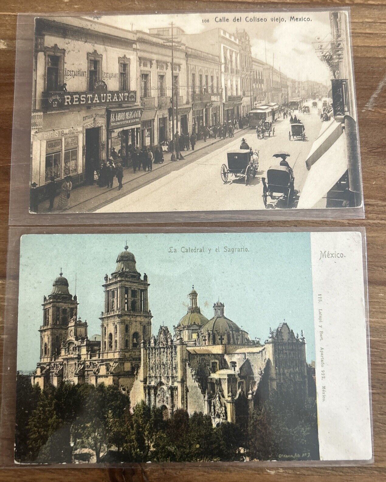 Antique Postcards Mexico City c. 1900, Lot of 2