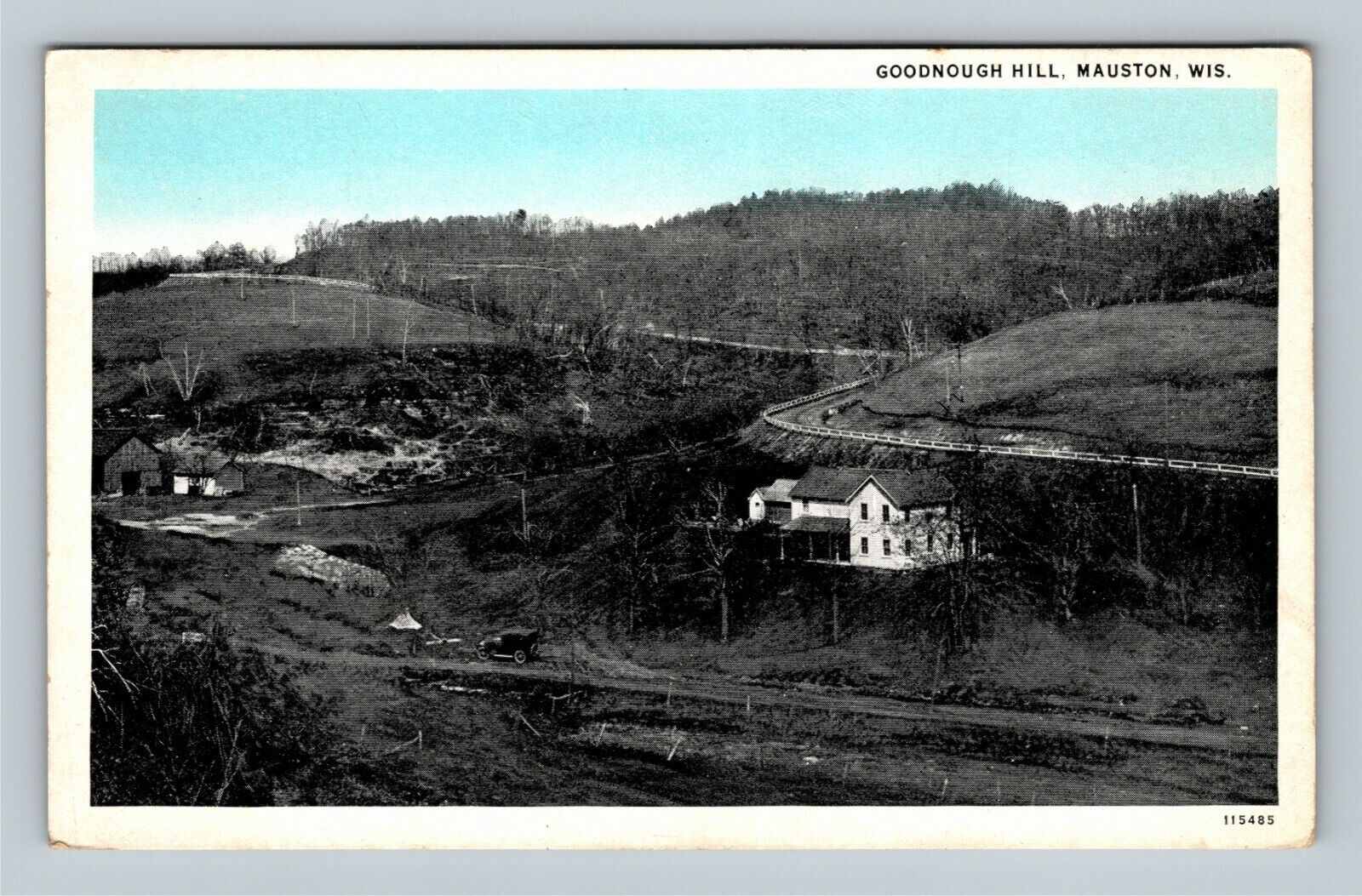 Mauston WI, Goodnough Hill, Wisconsin Vintage Postcard