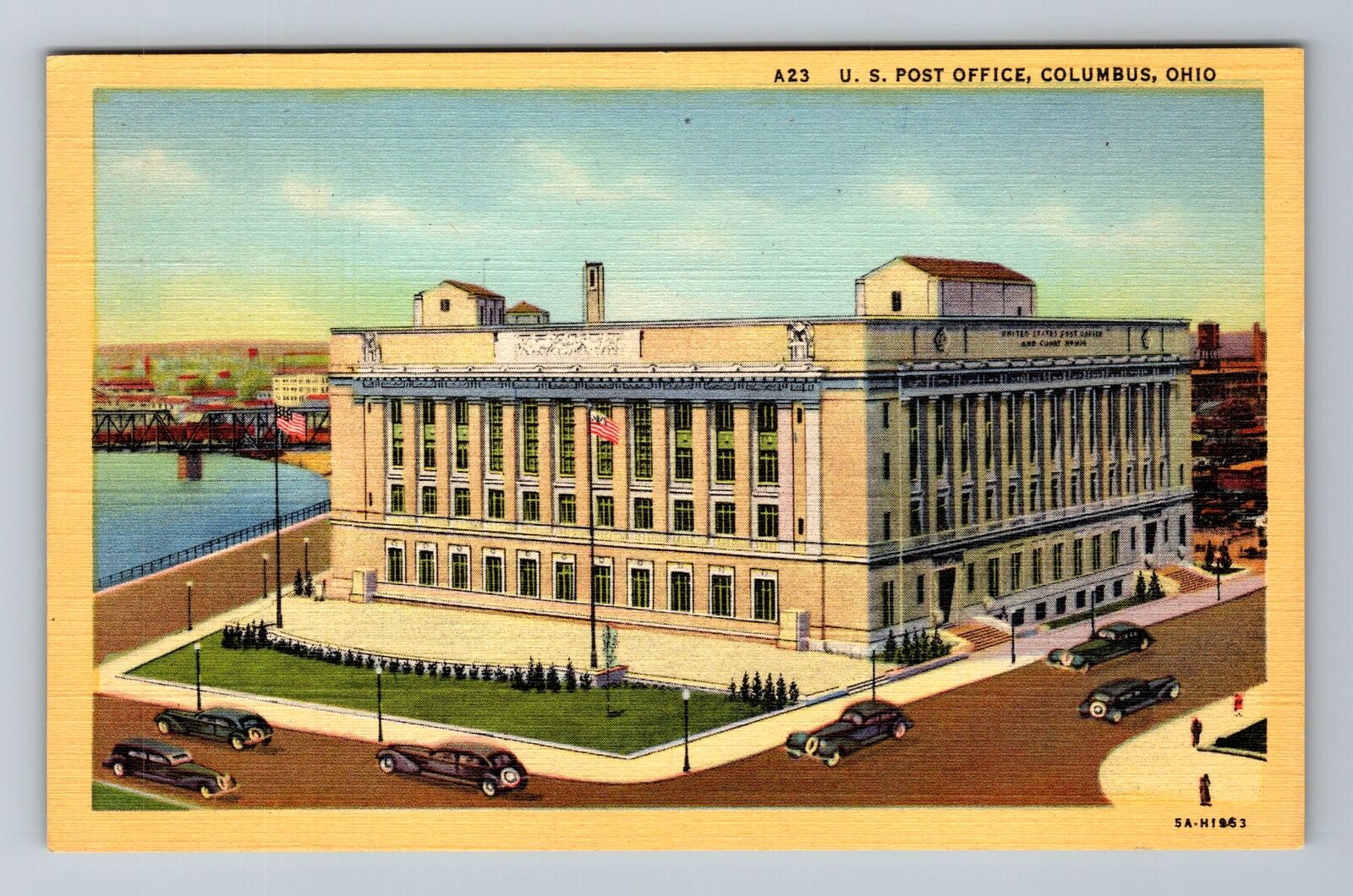 Columbus OH-Ohio, US Post Office Vintage Souvenir Postcard