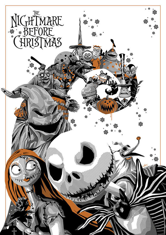 1993 The Nightmare Before Christmas Print Jack Skellington Sally 🎃🎅💀🎅🎃