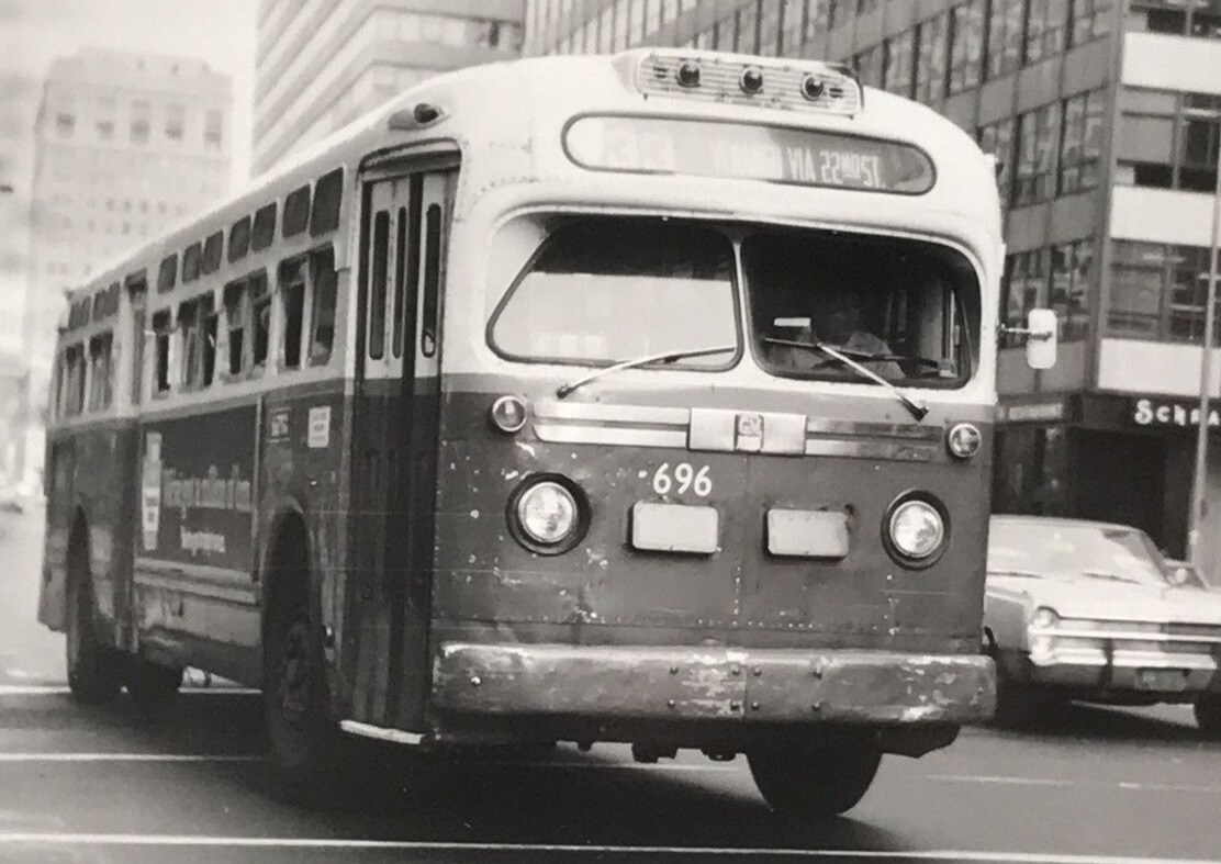 1970s SEPTA Bus #696 Venango via 22nd Route 33 B&W Photograph Philadelphia PA
