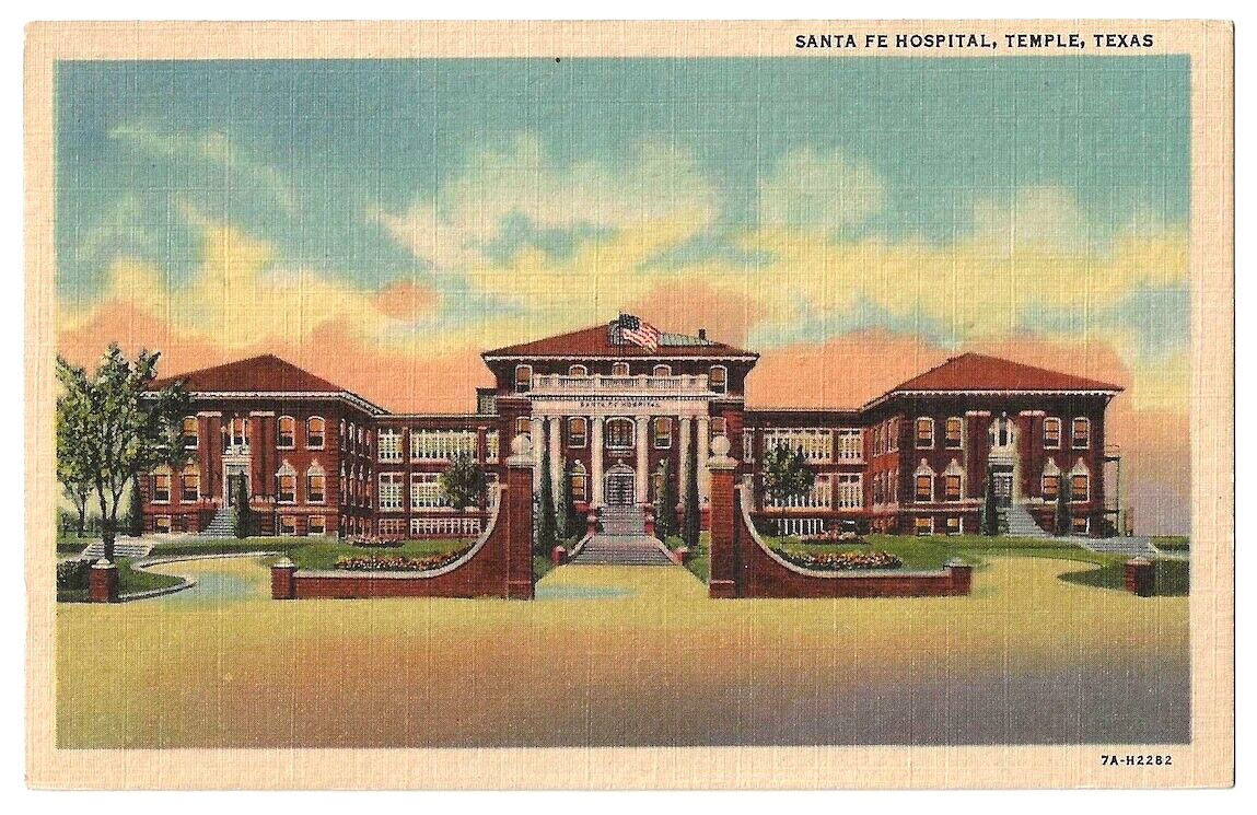 Temple Texas c1930's Santa Fe Hospital building