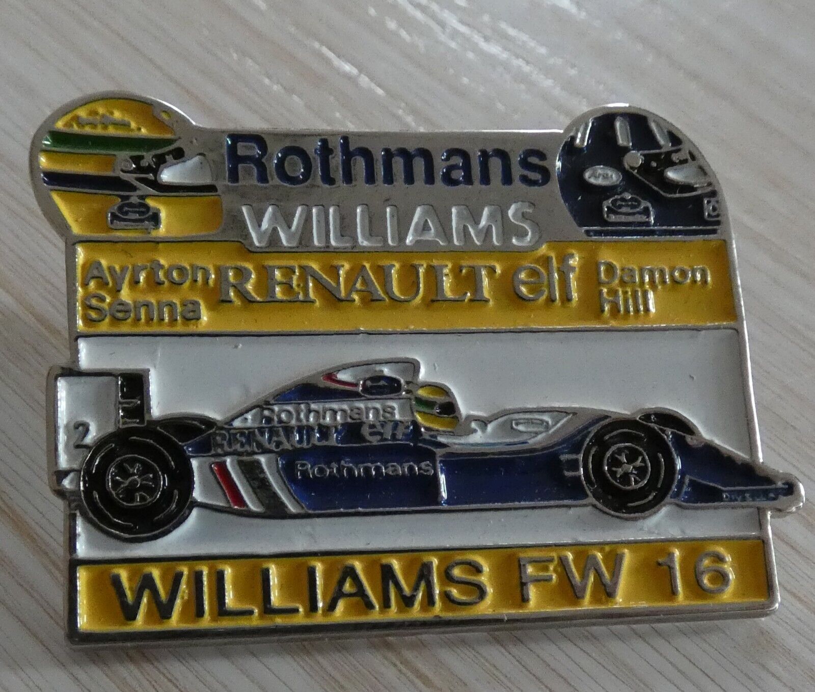 PIN'S F1 FORMULA ONE AYRTON SENNA DAMON HILL ROTHMANS WILLIAMS RENAULT FW 16