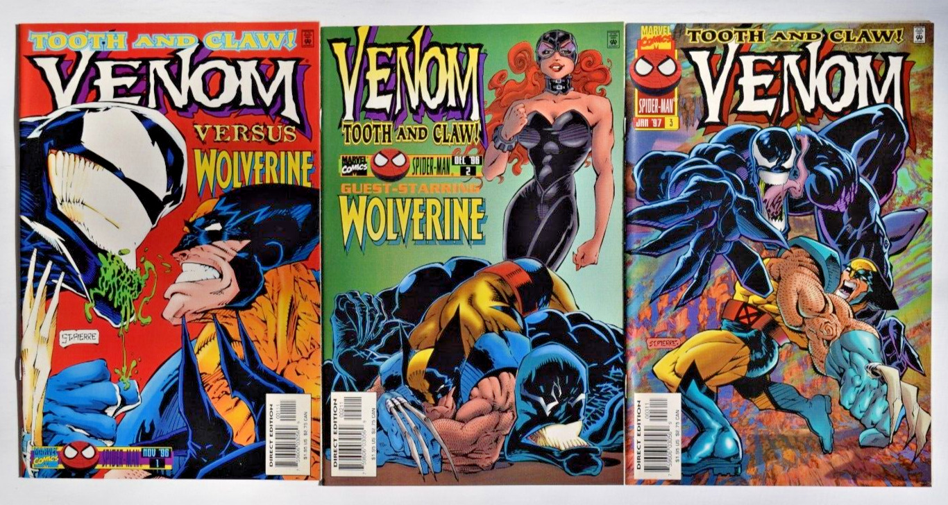 VENOM TOOTH AND CLAW (1996) 3 ISSUE COMPLETE SET #1-3 MARVEL COMICS