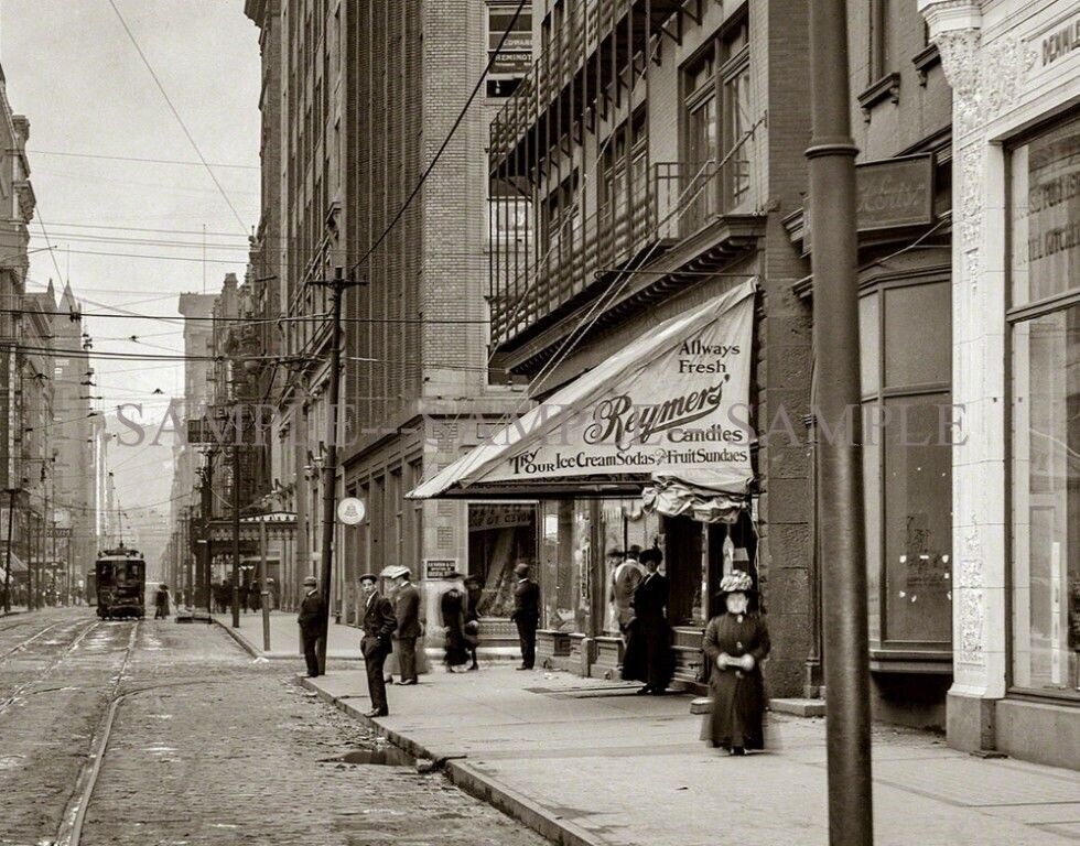 1912 Vintage PITTSBURGH Street Scene 8.5x11 PHOTO