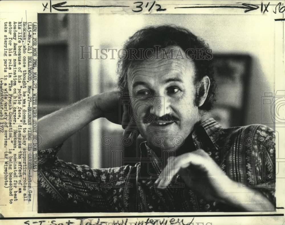1972 Press Photo Actor Gene Hackman at interview in Hollywood - noc29785