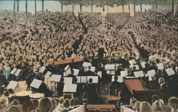 1937 Chautauqua,NY The Amphitheatre,View From The Stage New York Linen Postcard